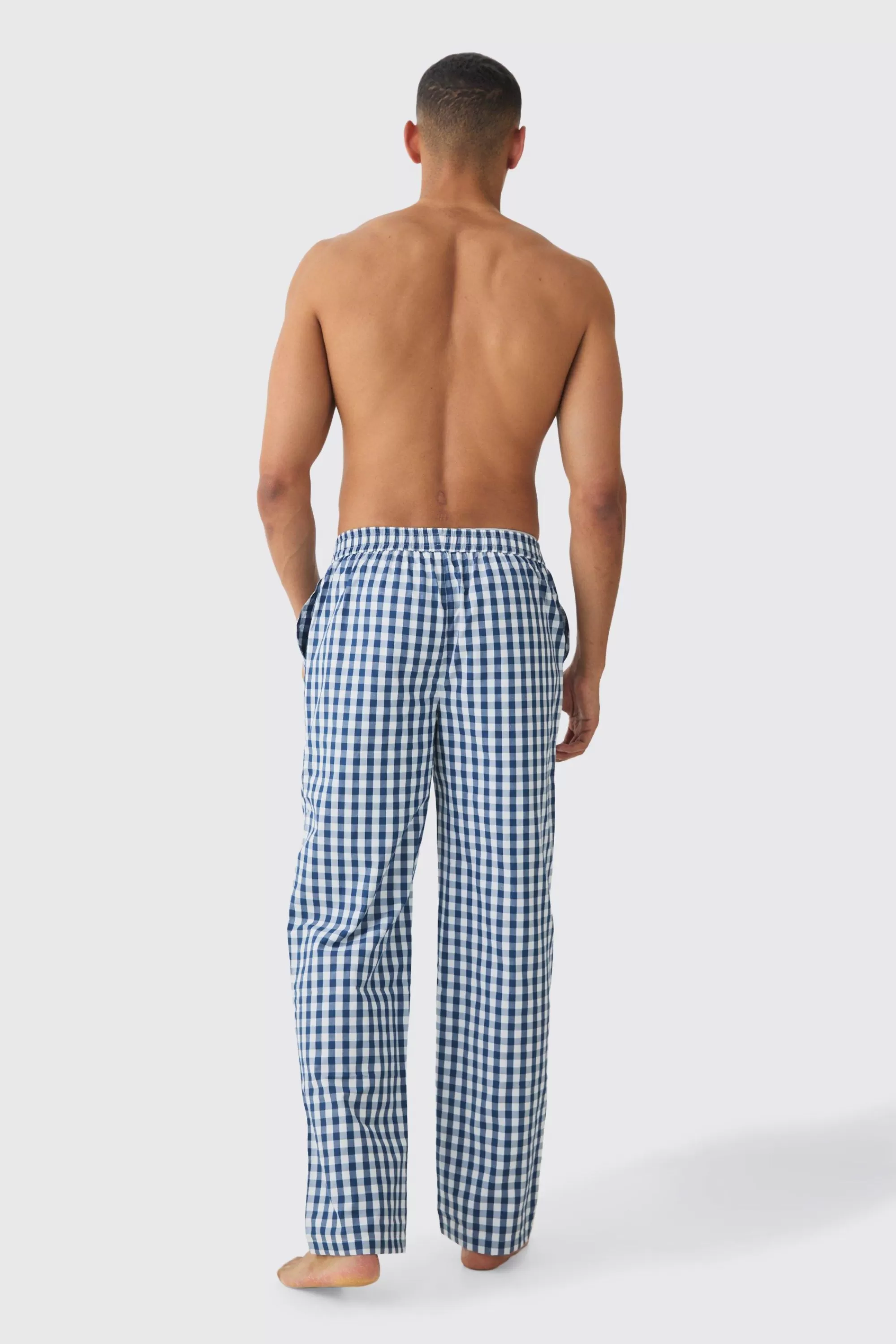 boohooMAN Relaxed Check Lounge Bottoms | UK