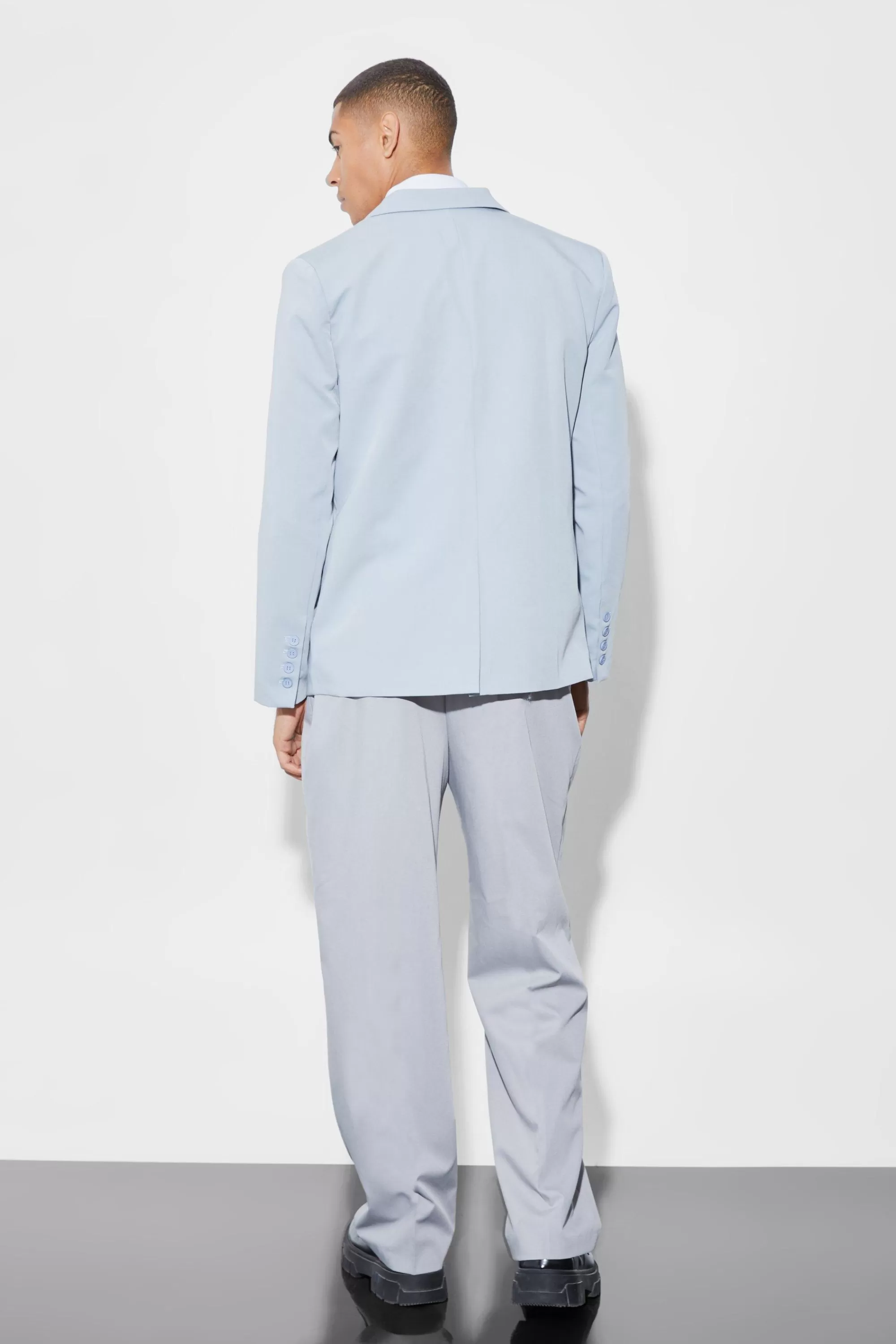 boohooMAN Relaxed Double Breasted Suit Jacket | UK