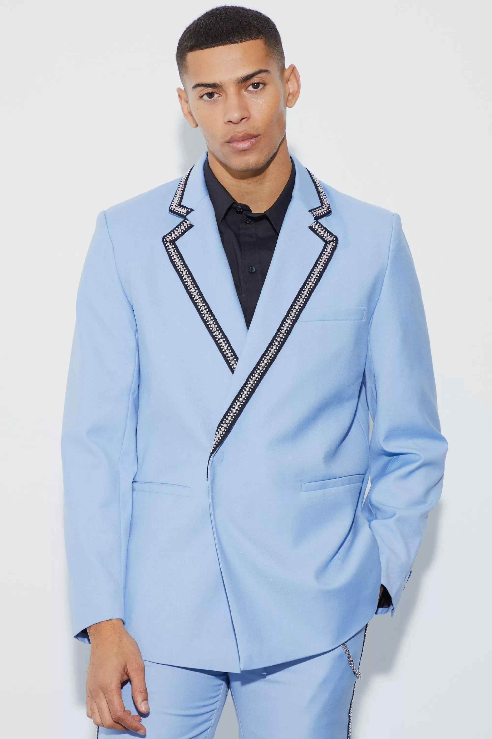 boohooMAN Relaxed Fit Double Breasted Suit | UK