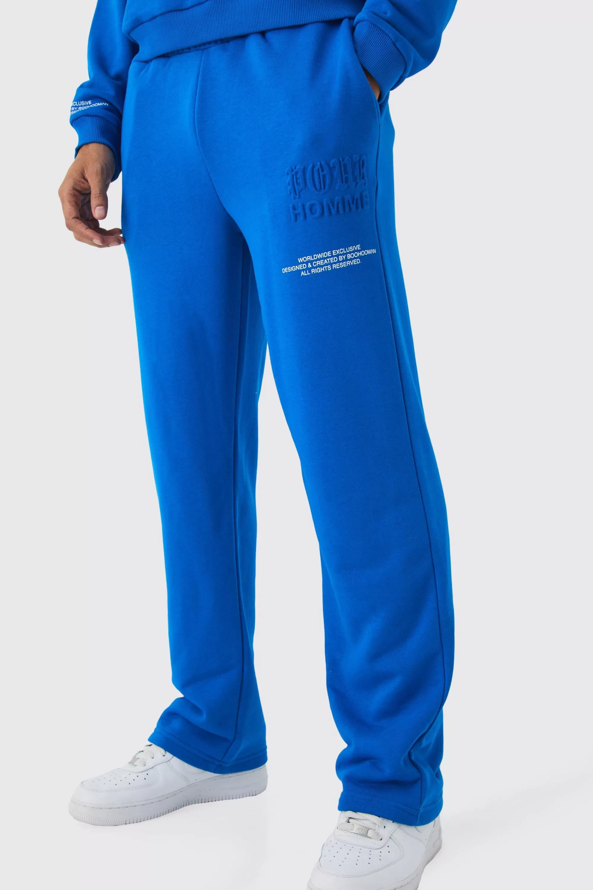 boohooMAN Relaxed Fit Homme Printed Embossed Jogger | UK