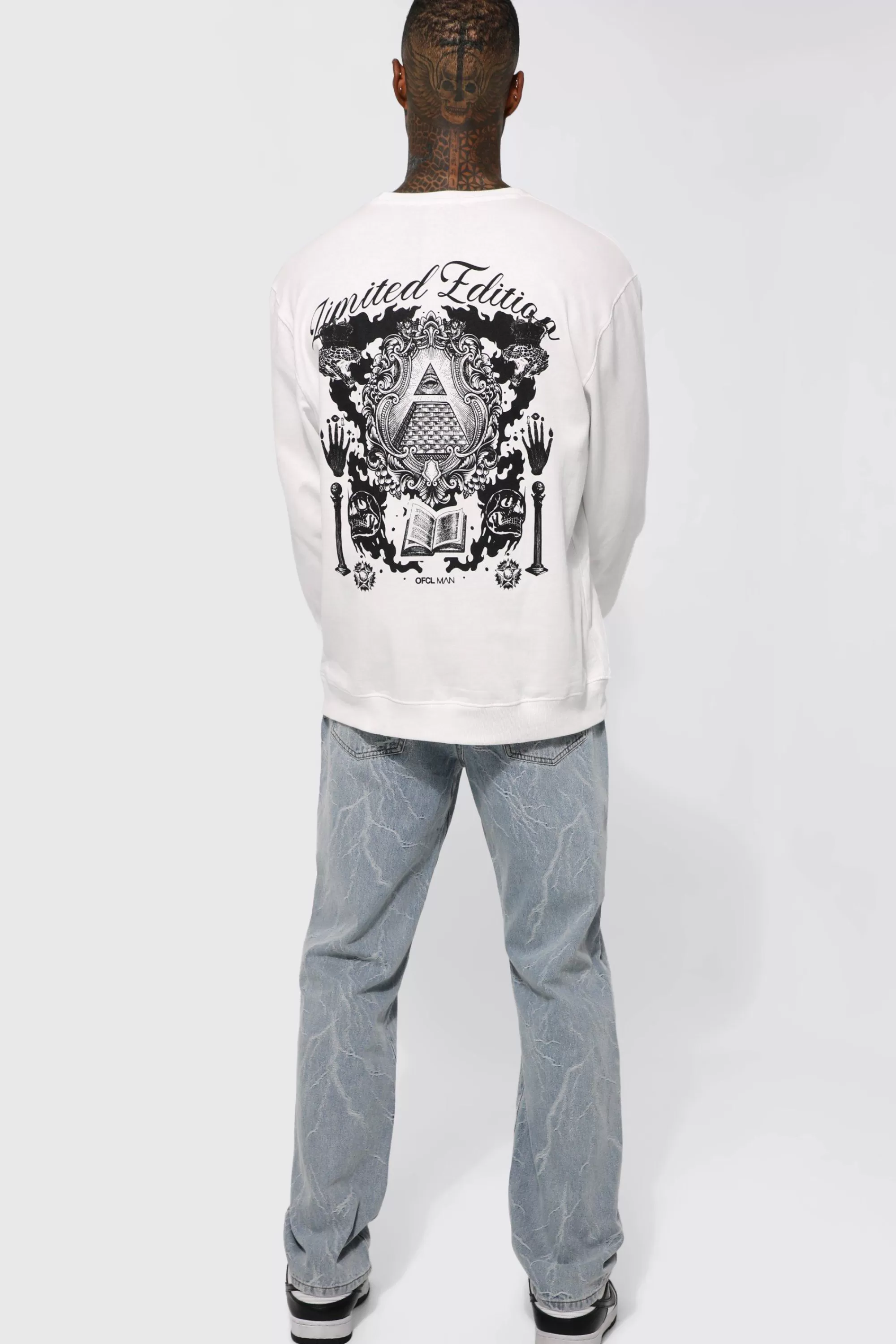 boohooMAN Relaxed Fit Lightning Jacquard Jeans | UK