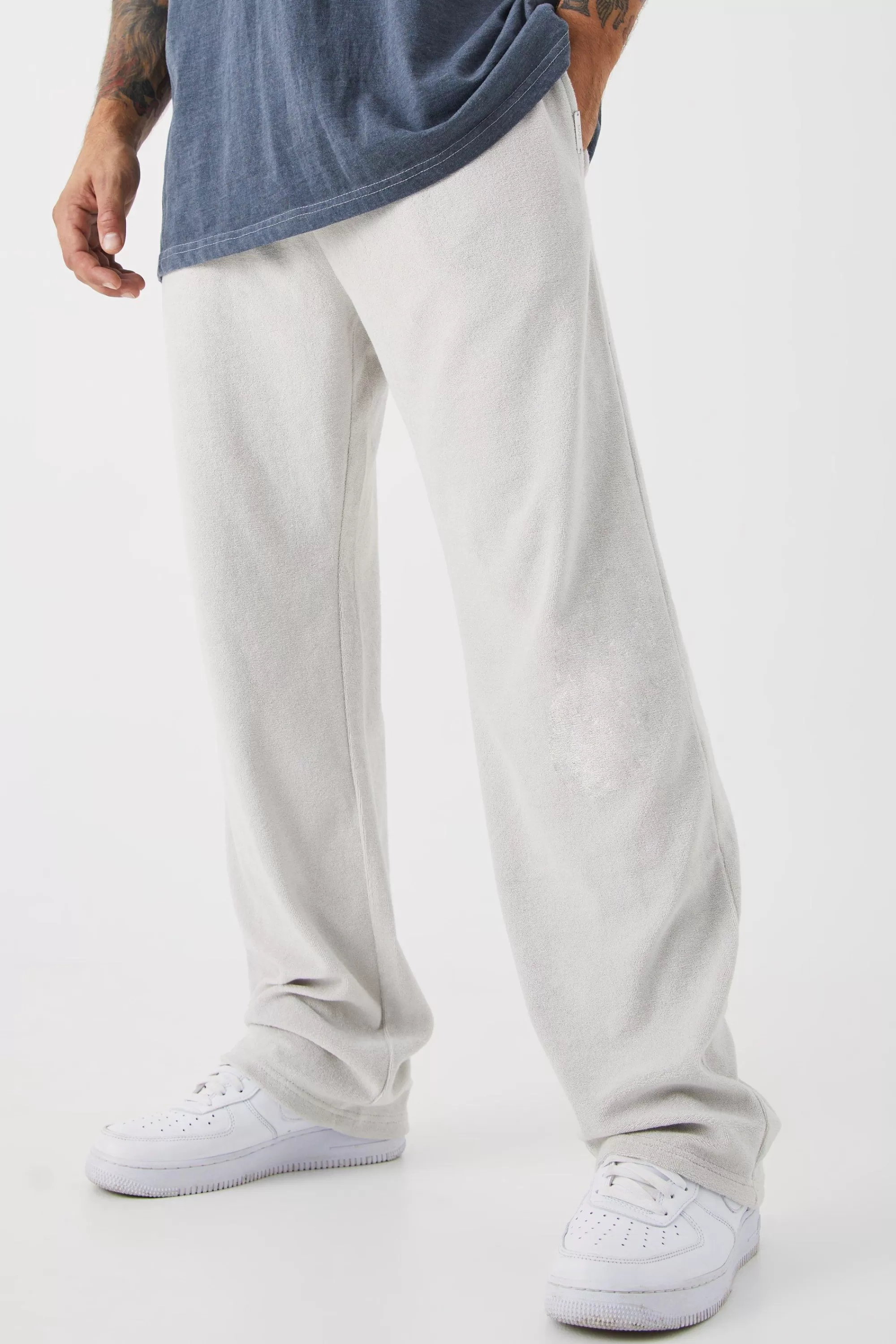 boohooMAN Relaxed Fit Premium Towelling Jogger | UK