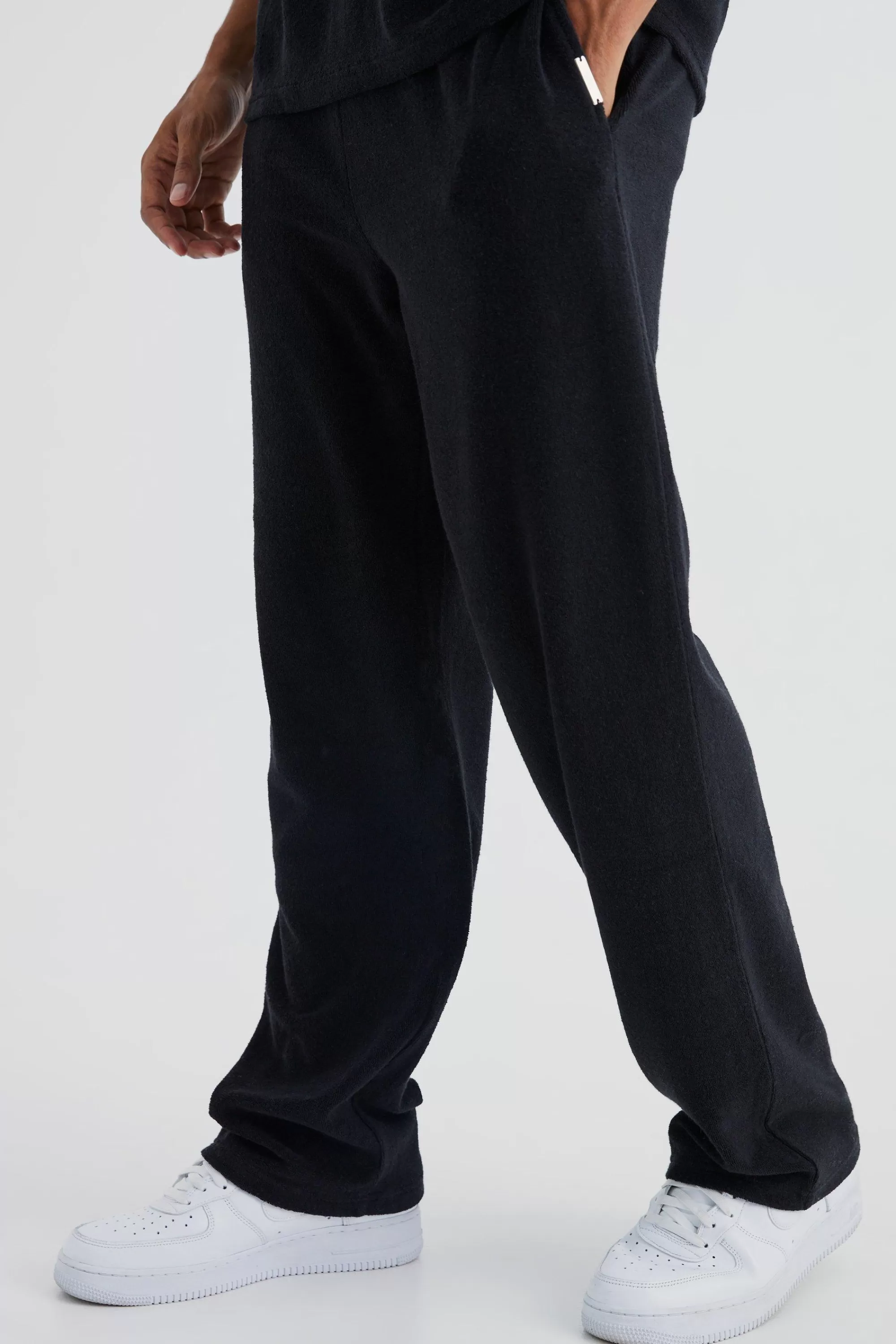 boohooMAN Relaxed Fit Premium Towelling Jogger | UK