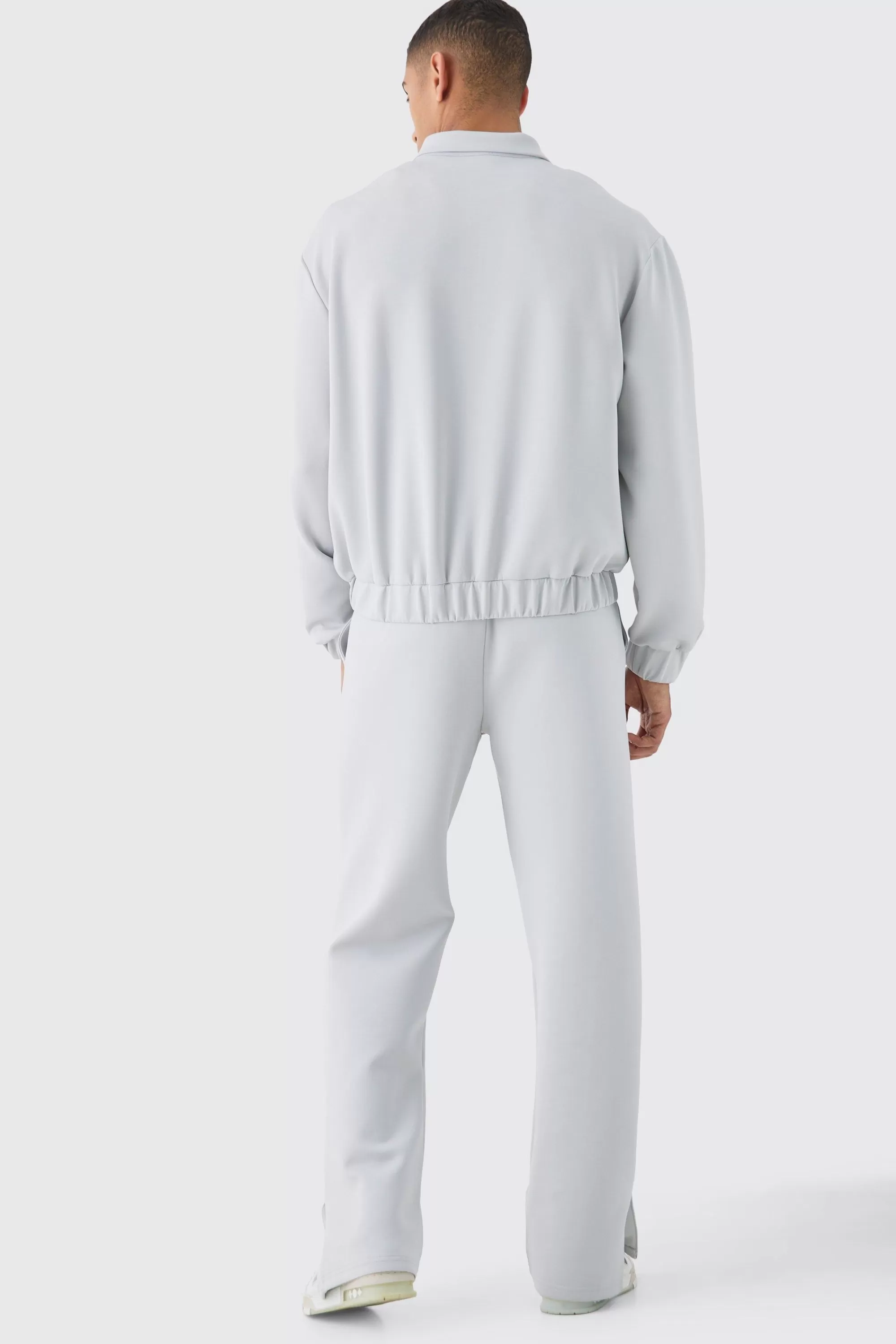 boohooMAN Relaxed Fit Scuba Pintuck Split Hem Jogger | UK