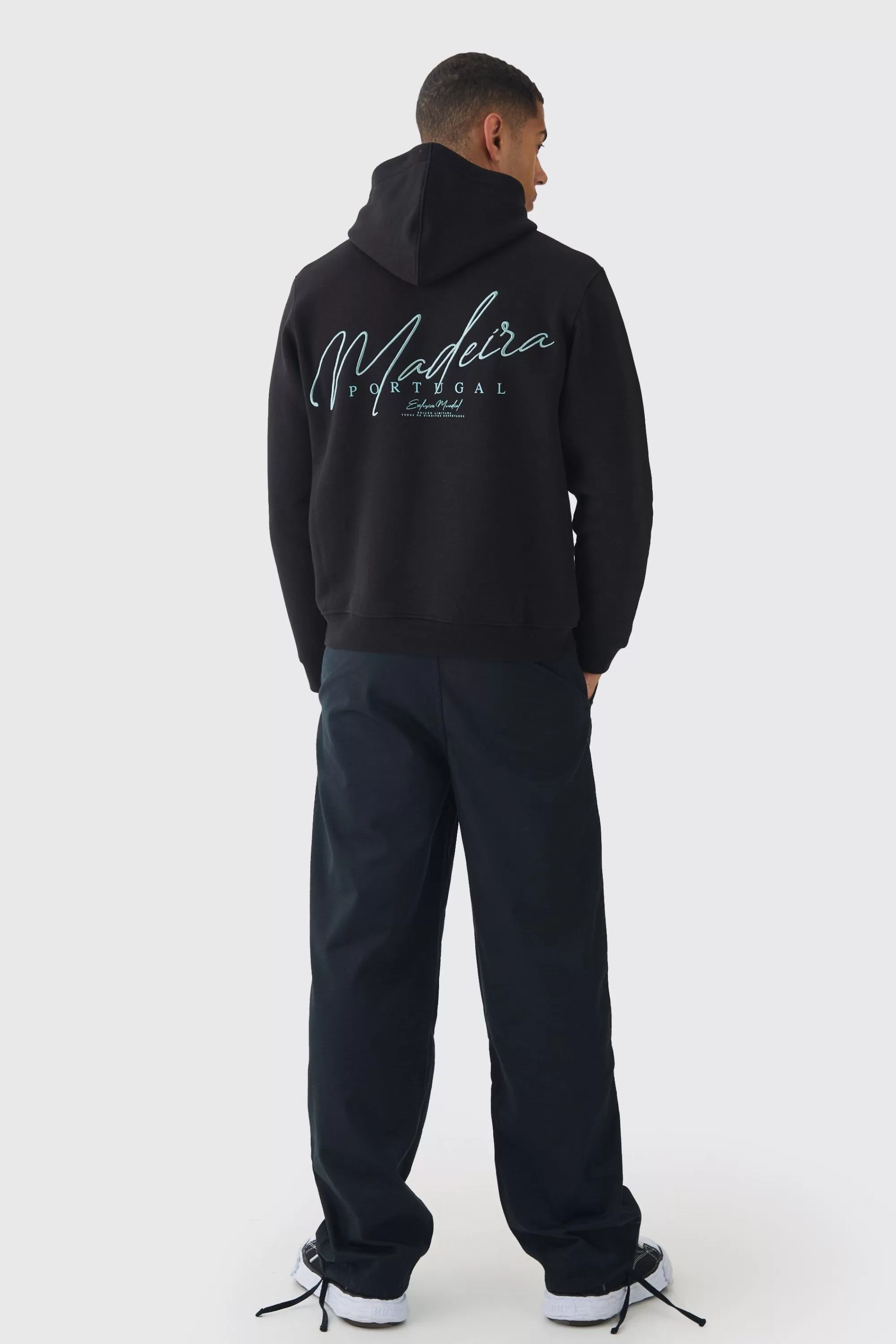 boohooMAN Relaxed Fit Textured Ripstop Trousers | UK