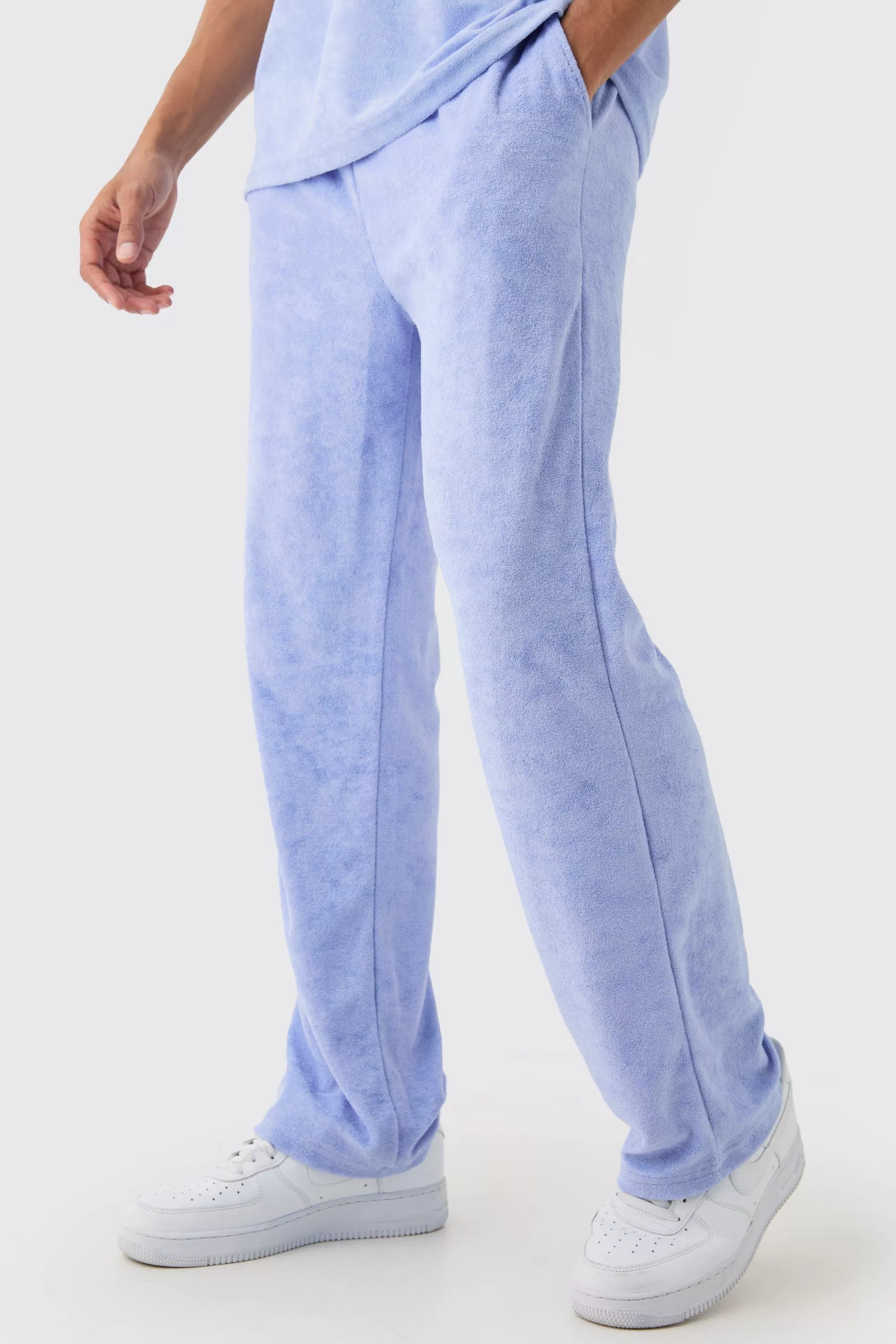 boohooMAN Relaxed Fit Towelling Joggers | UK