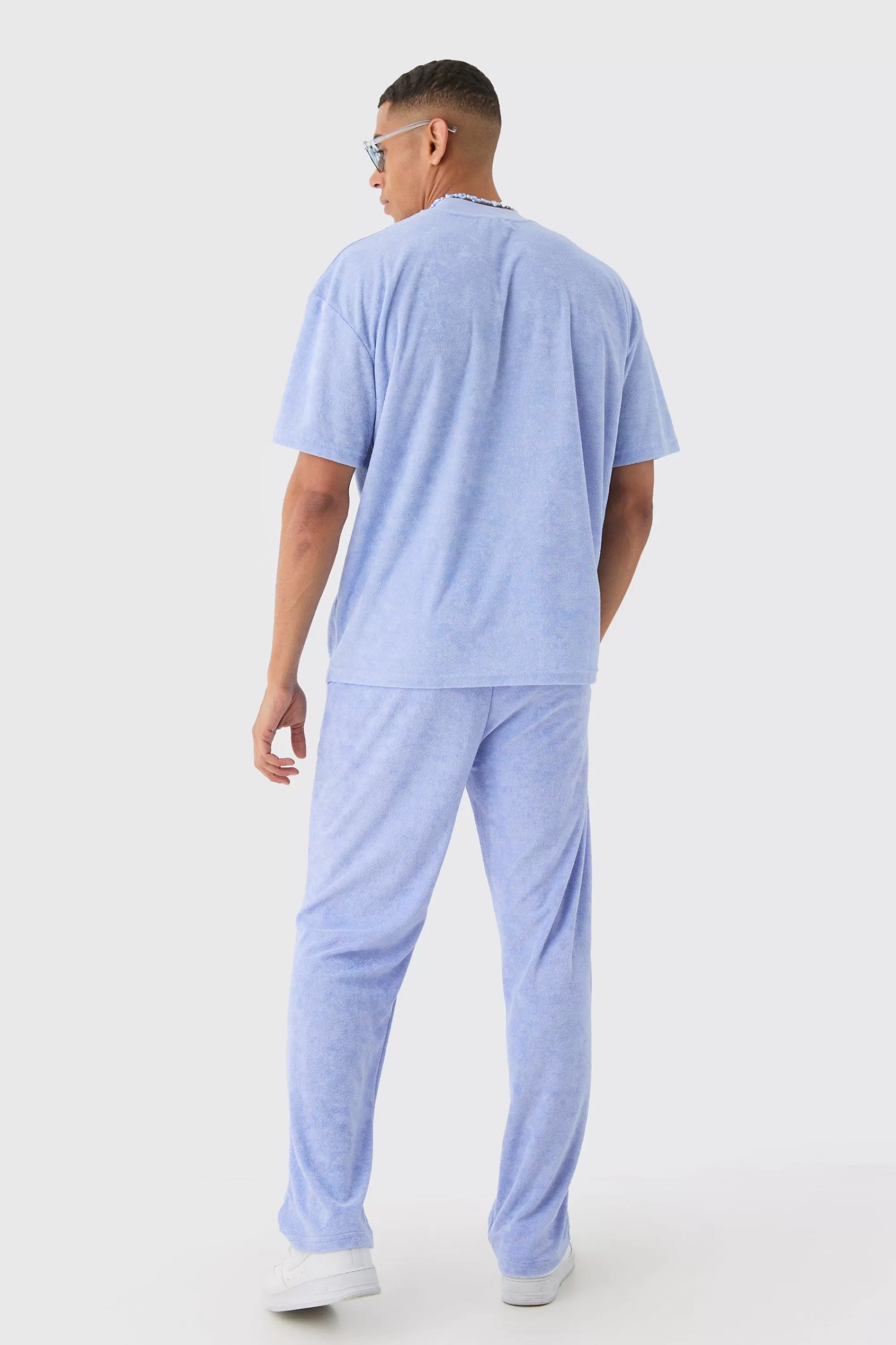 boohooMAN Relaxed Fit Towelling Joggers | UK