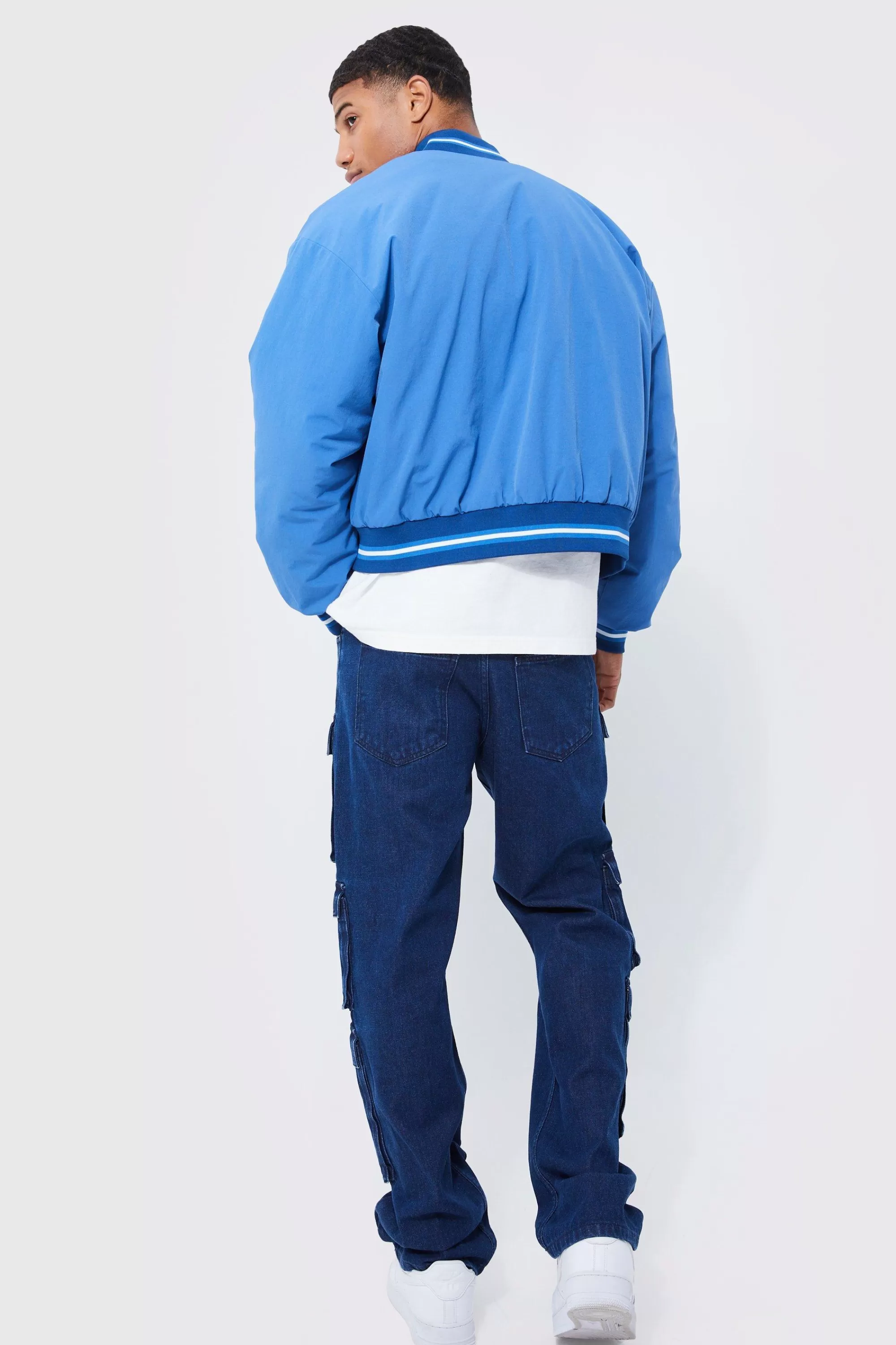 boohooMAN Relaxed Fit Washed Multi Pocket Cargo Jeans | UK