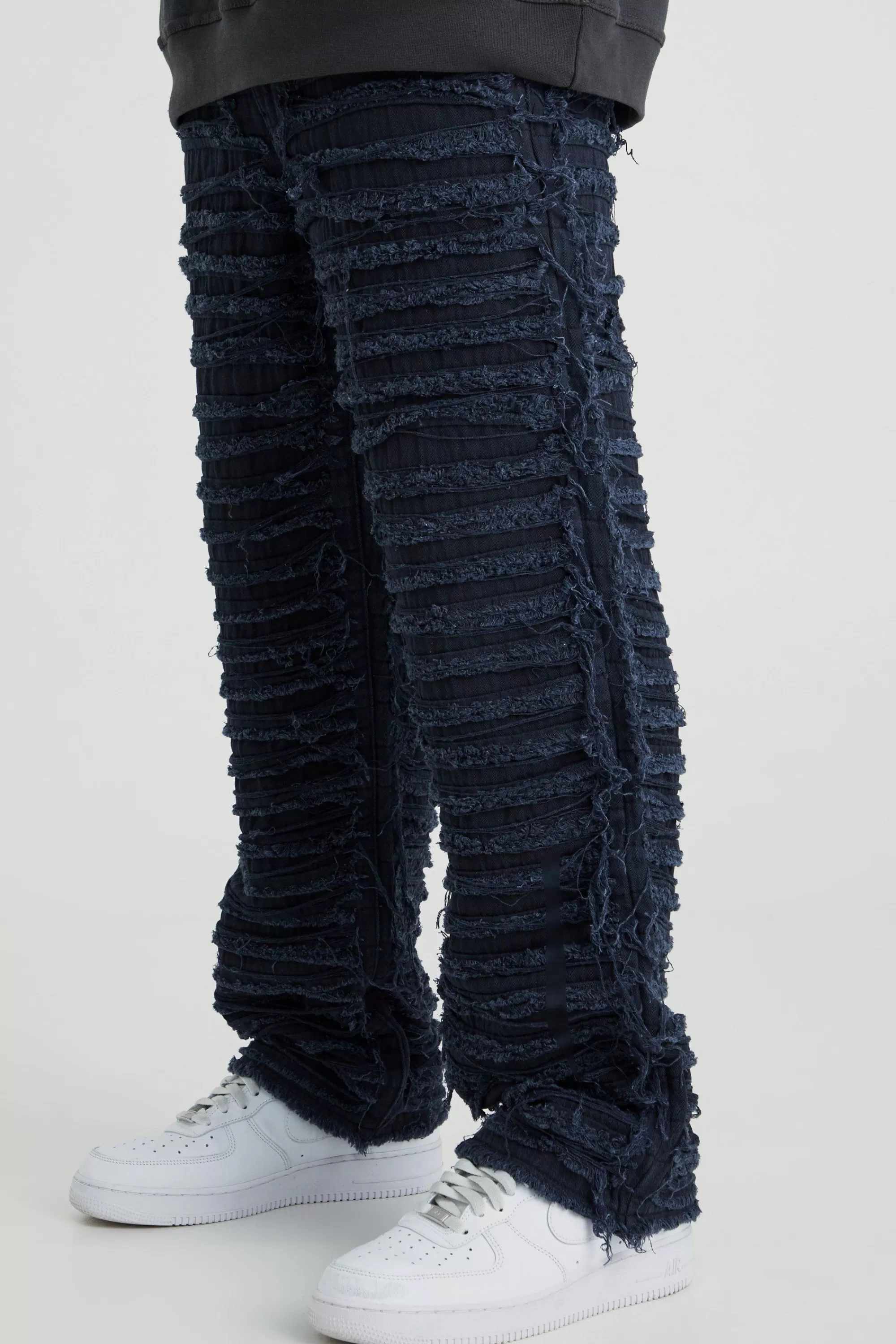 boohooMAN Relaxed Heavily Distressed Trouser | UK
