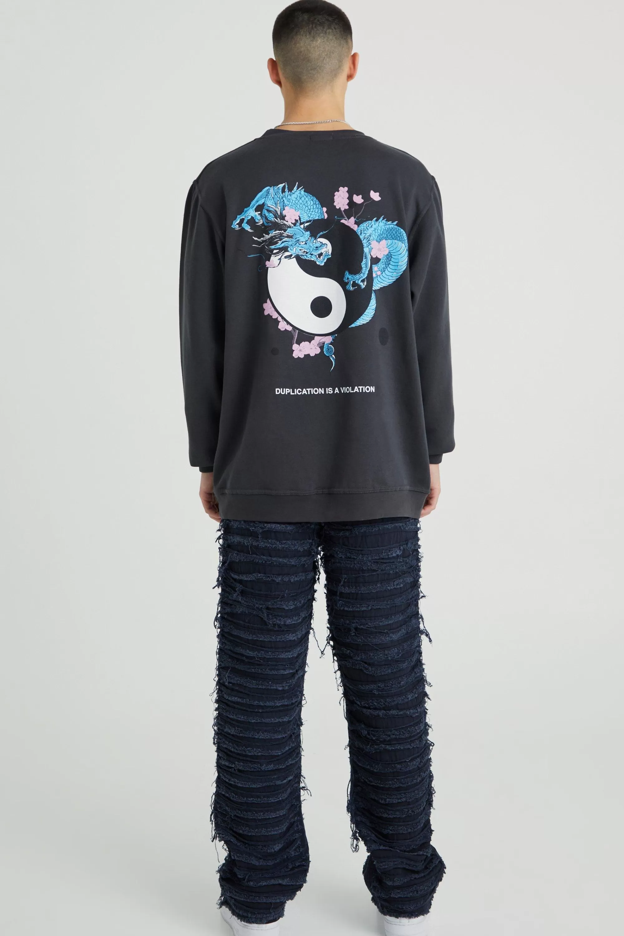 boohooMAN Relaxed Heavily Distressed Trouser | UK