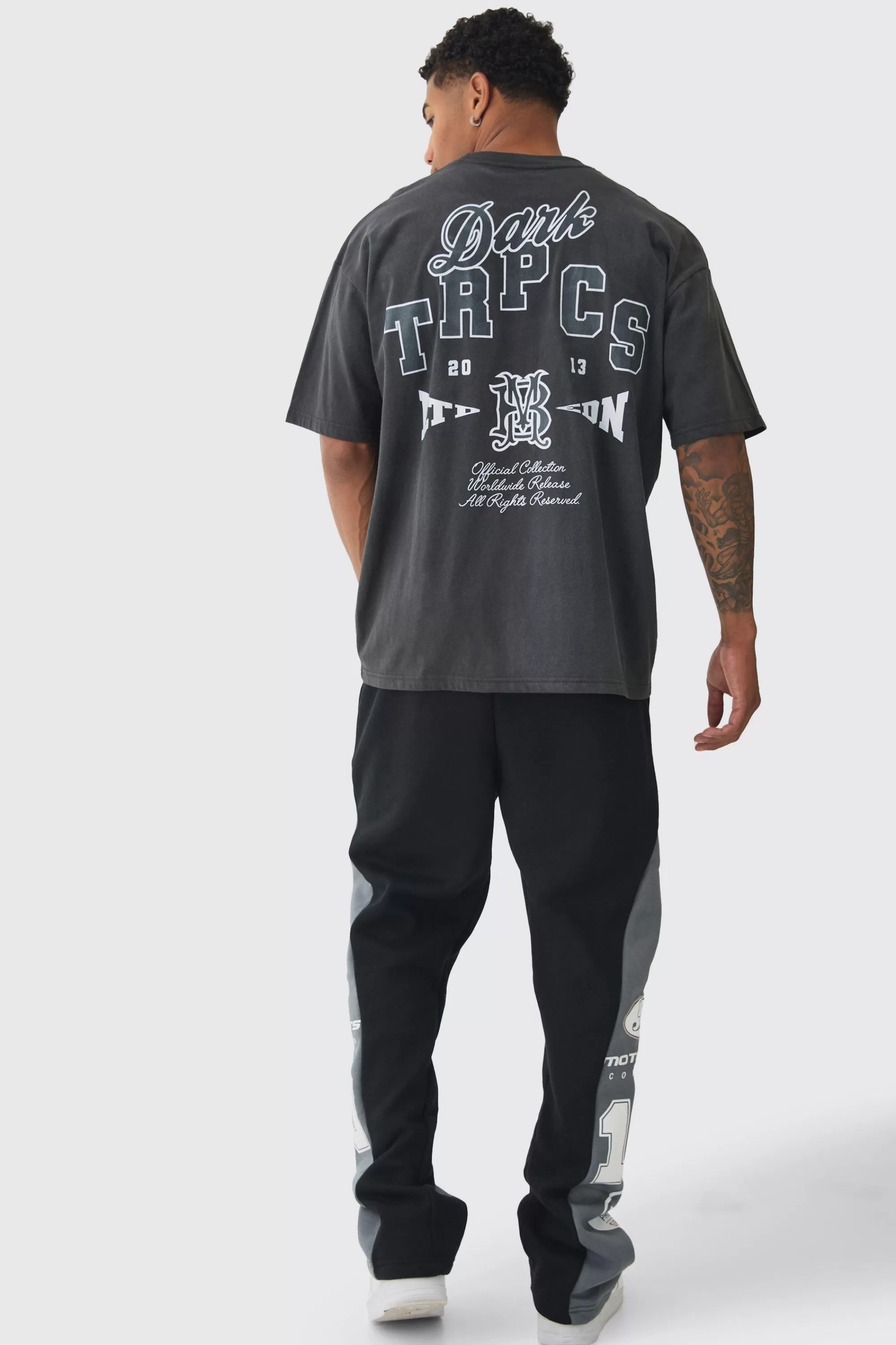 boohooMAN Relaxed Moto High Gusset Jogger | UK