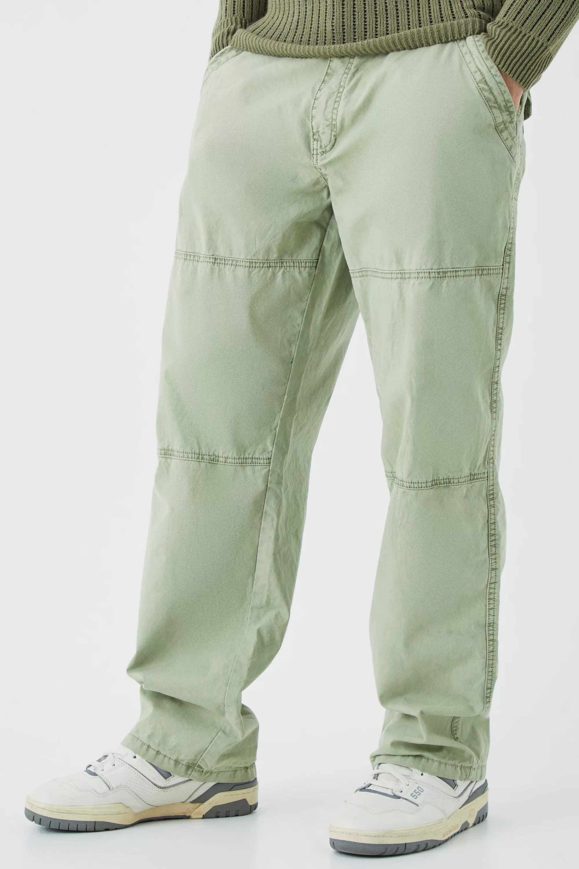 boohooMAN Relaxed Overdye Acid Wash Trouser | UK