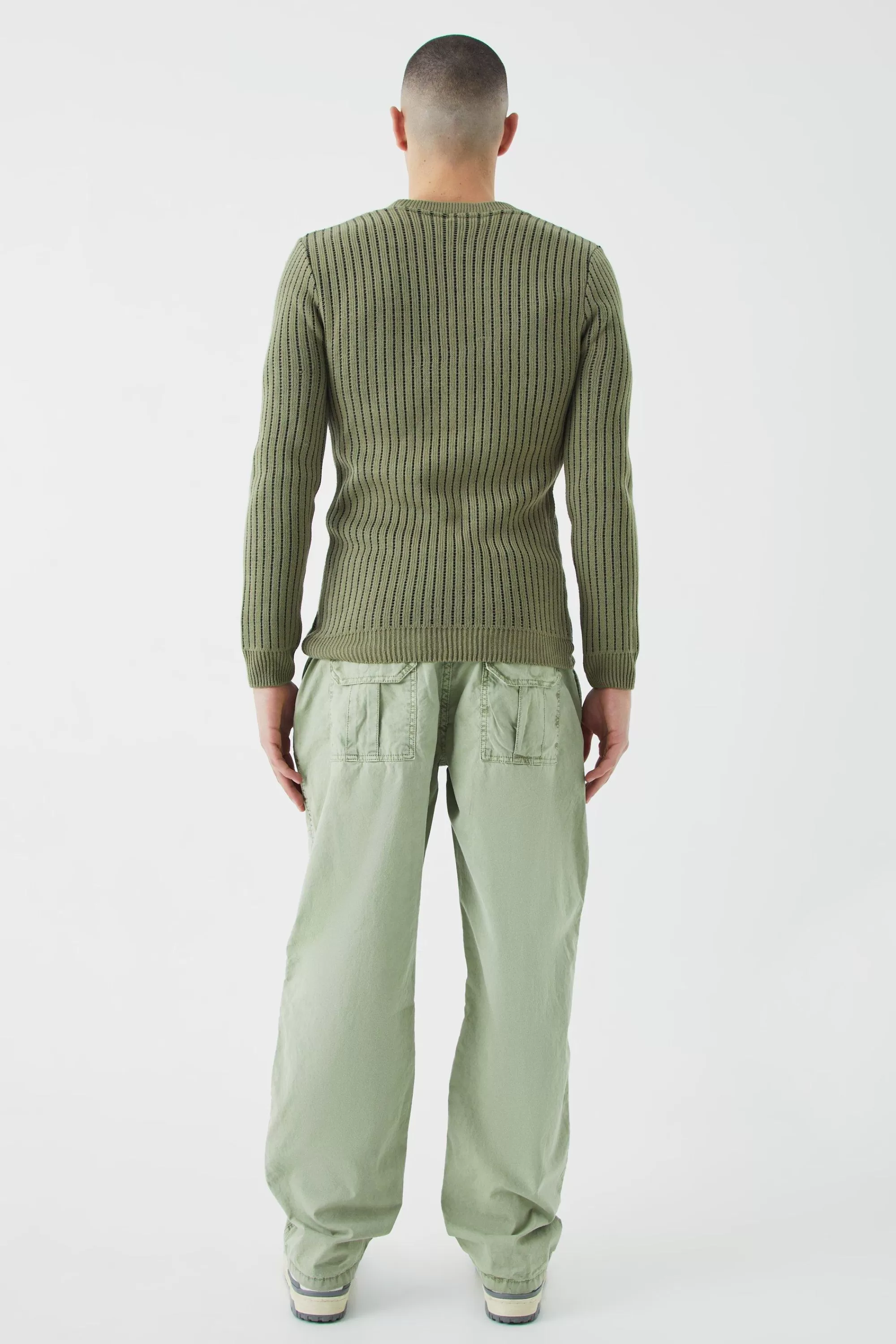 boohooMAN Relaxed Overdye Acid Wash Trouser | UK
