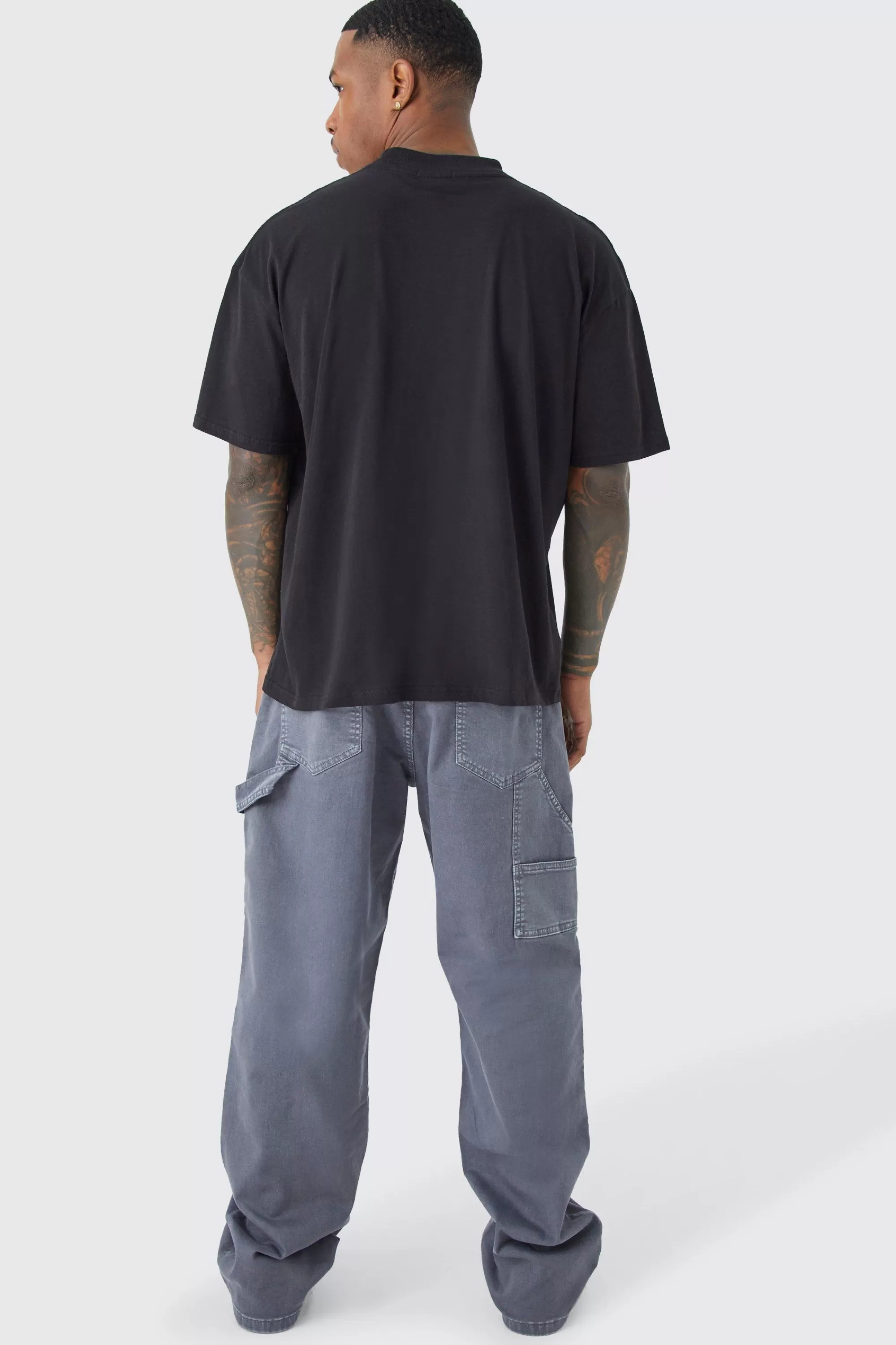 boohooMAN Relaxed Overdye Carpenter Trouser | UK