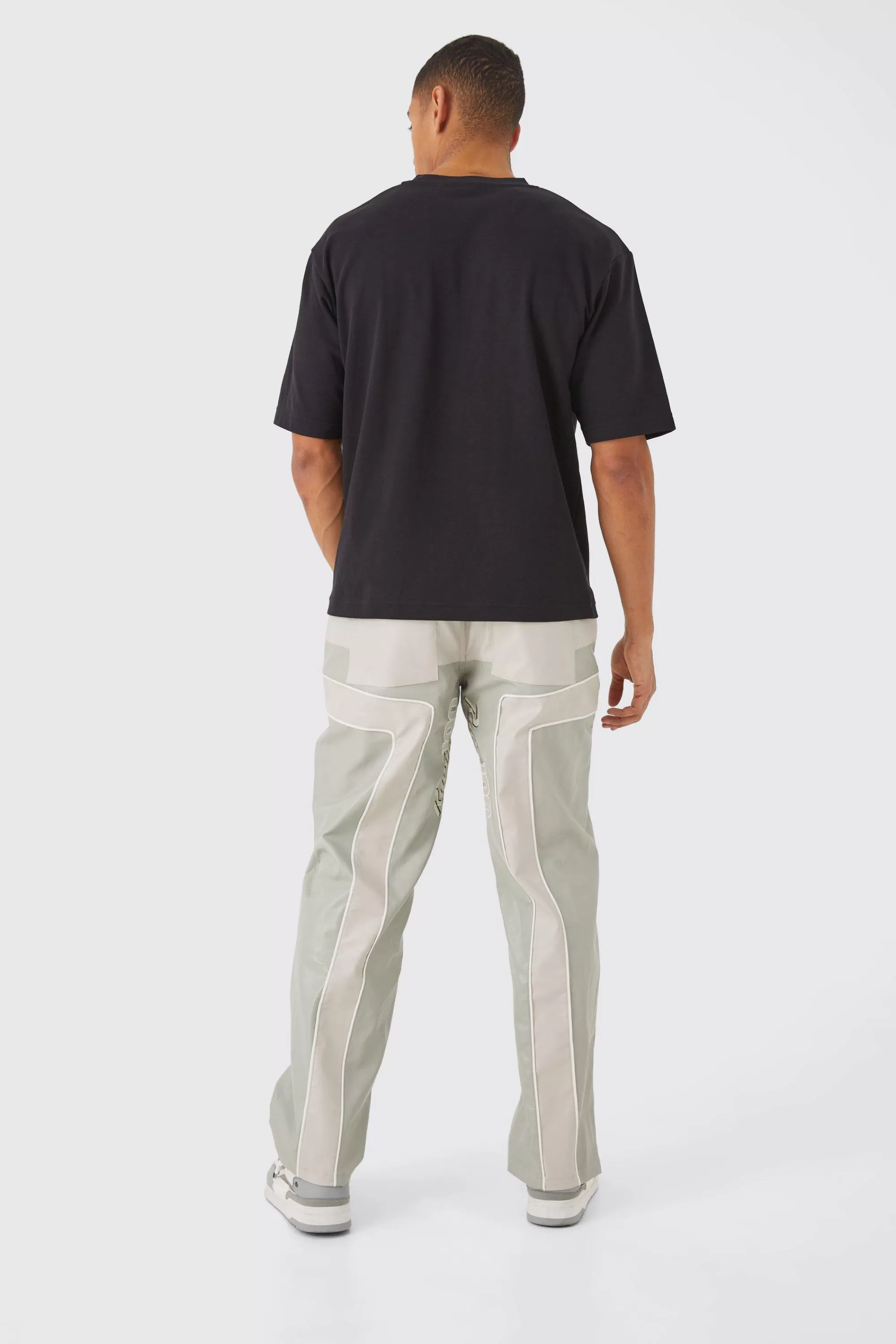 boohooMAN Relaxed Pu Moto Trouser | UK