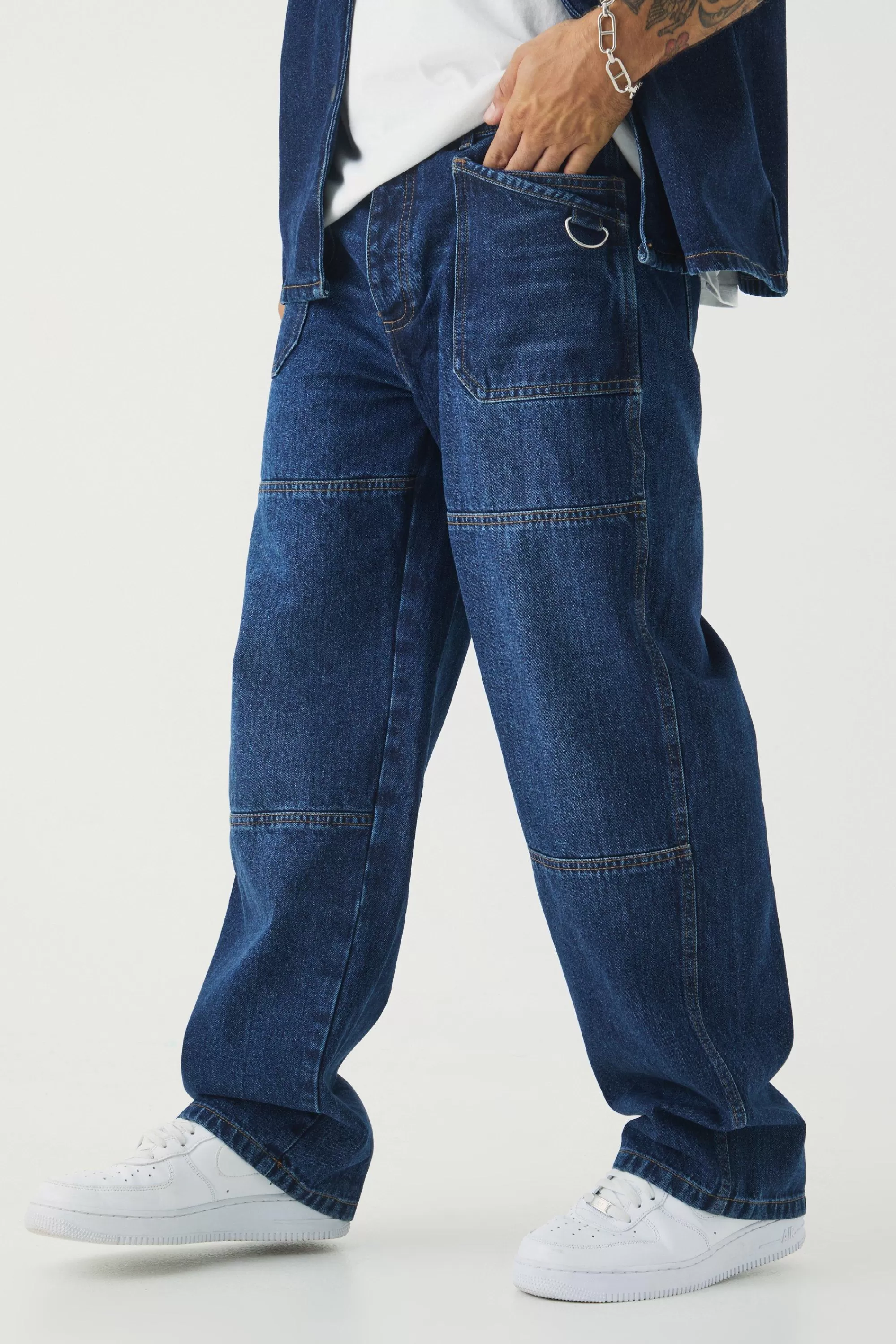 boohooMAN Relaxed Rigid Carabiner Jeans | UK
