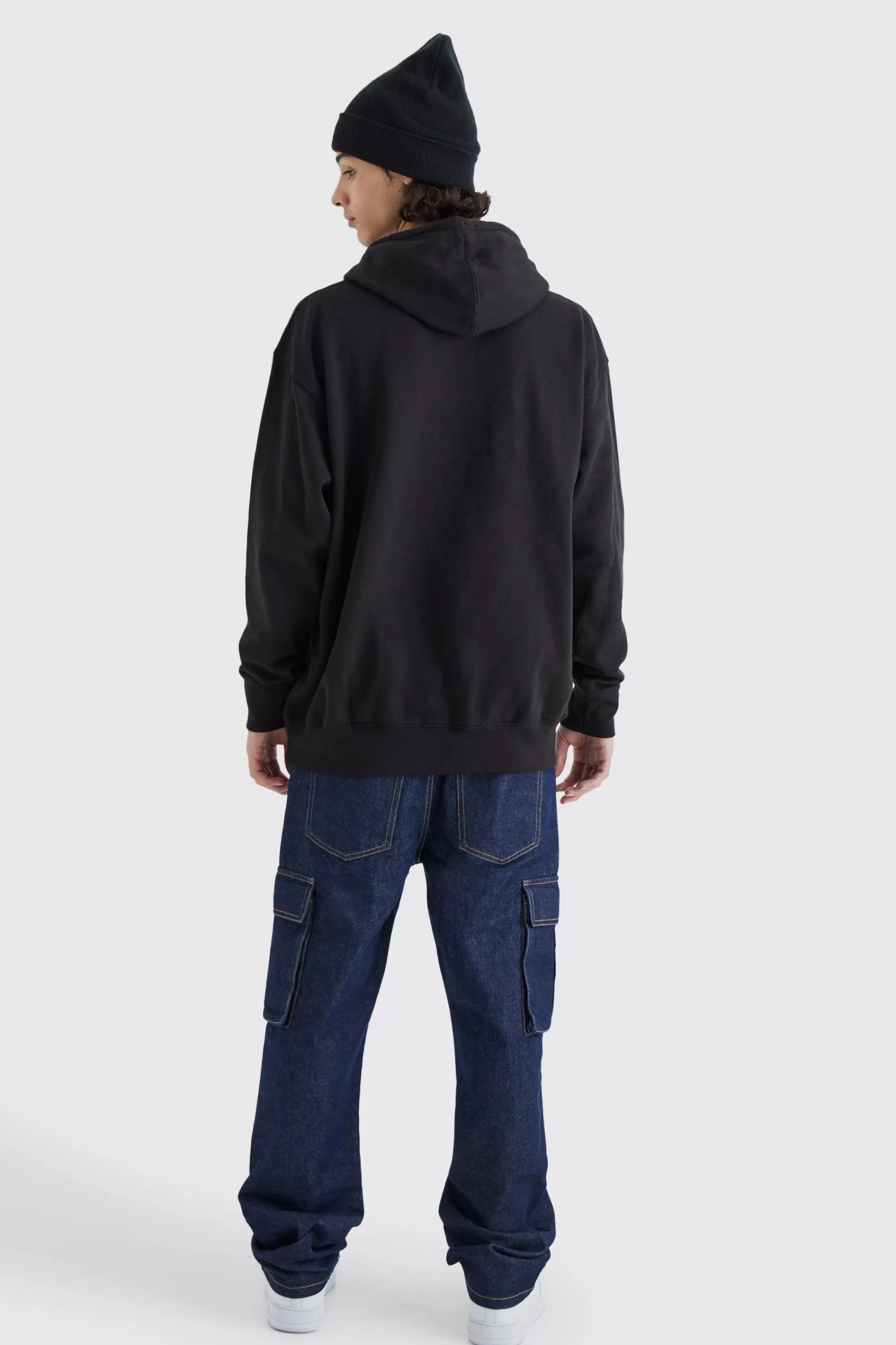 boohooMAN Relaxed Rigid Cargo Jeans | UK
