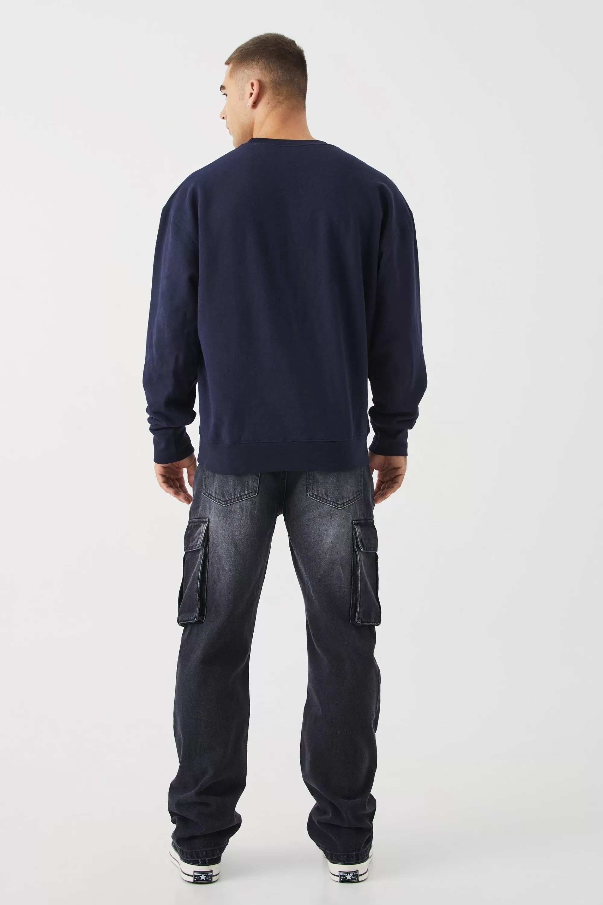 boohooMAN Relaxed Rigid Cargo Jeans | UK