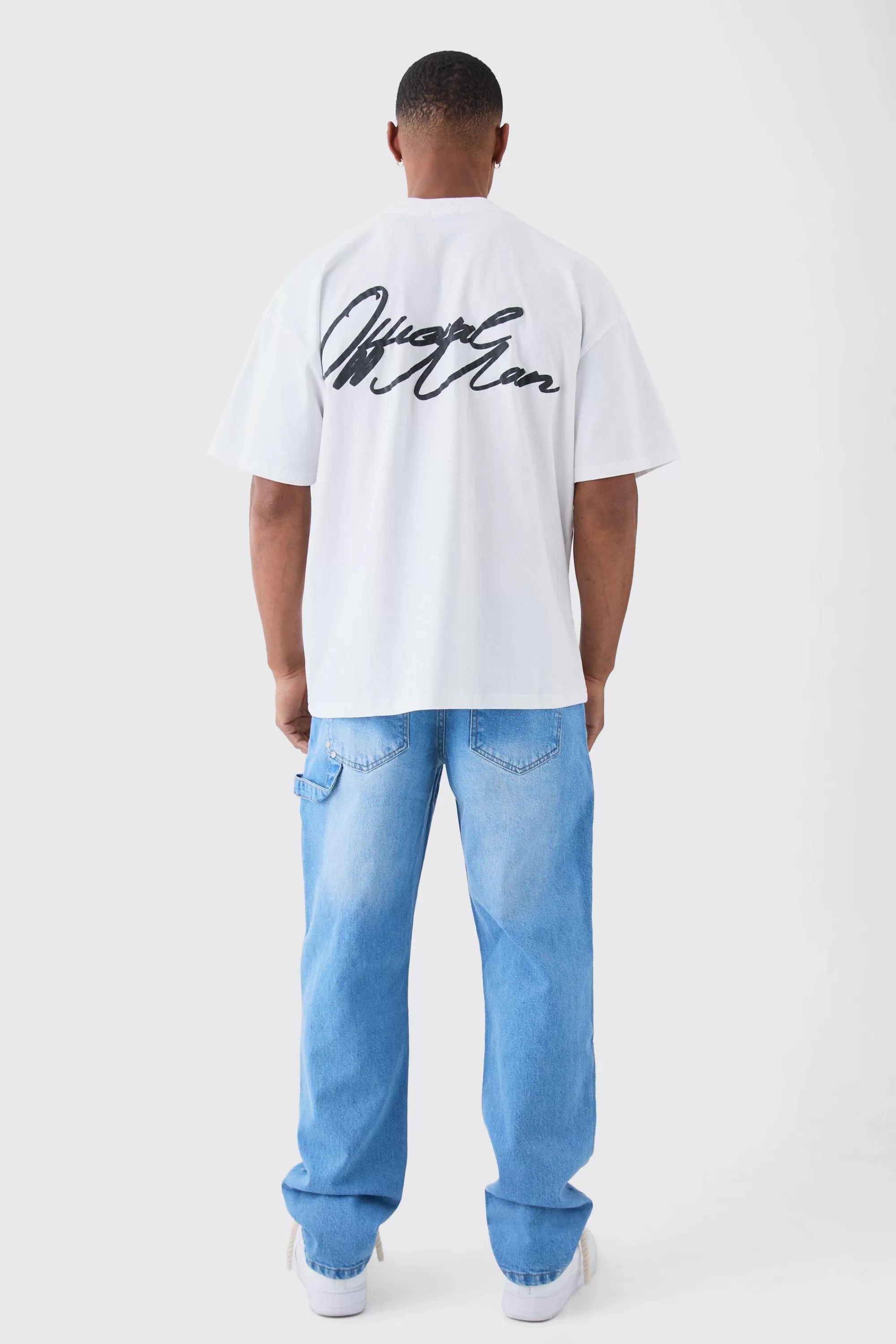 boohooMAN Relaxed Rigid Carpenter Paint Splatter Jeans | UK