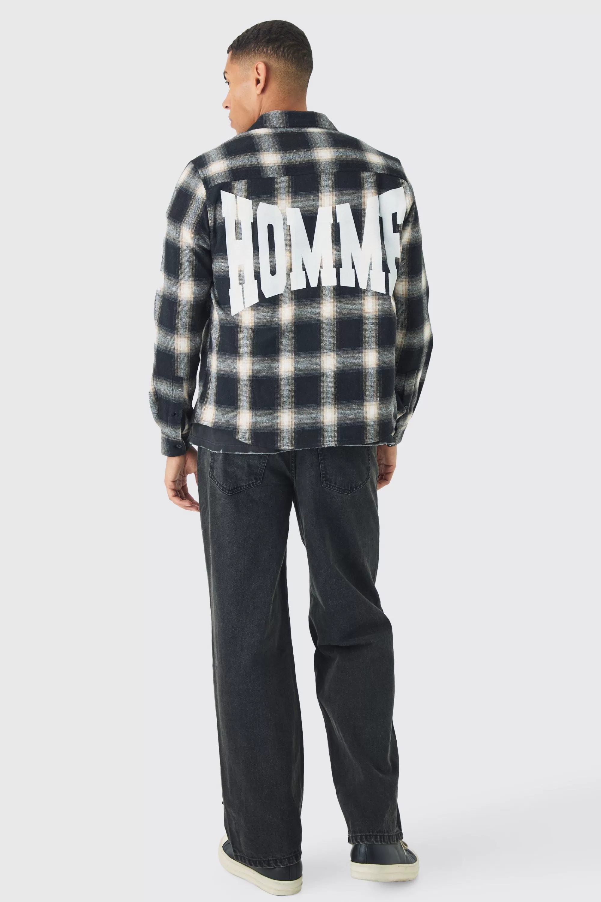 boohooMAN Relaxed Rigid Double Waistband Denim Jeans | UK