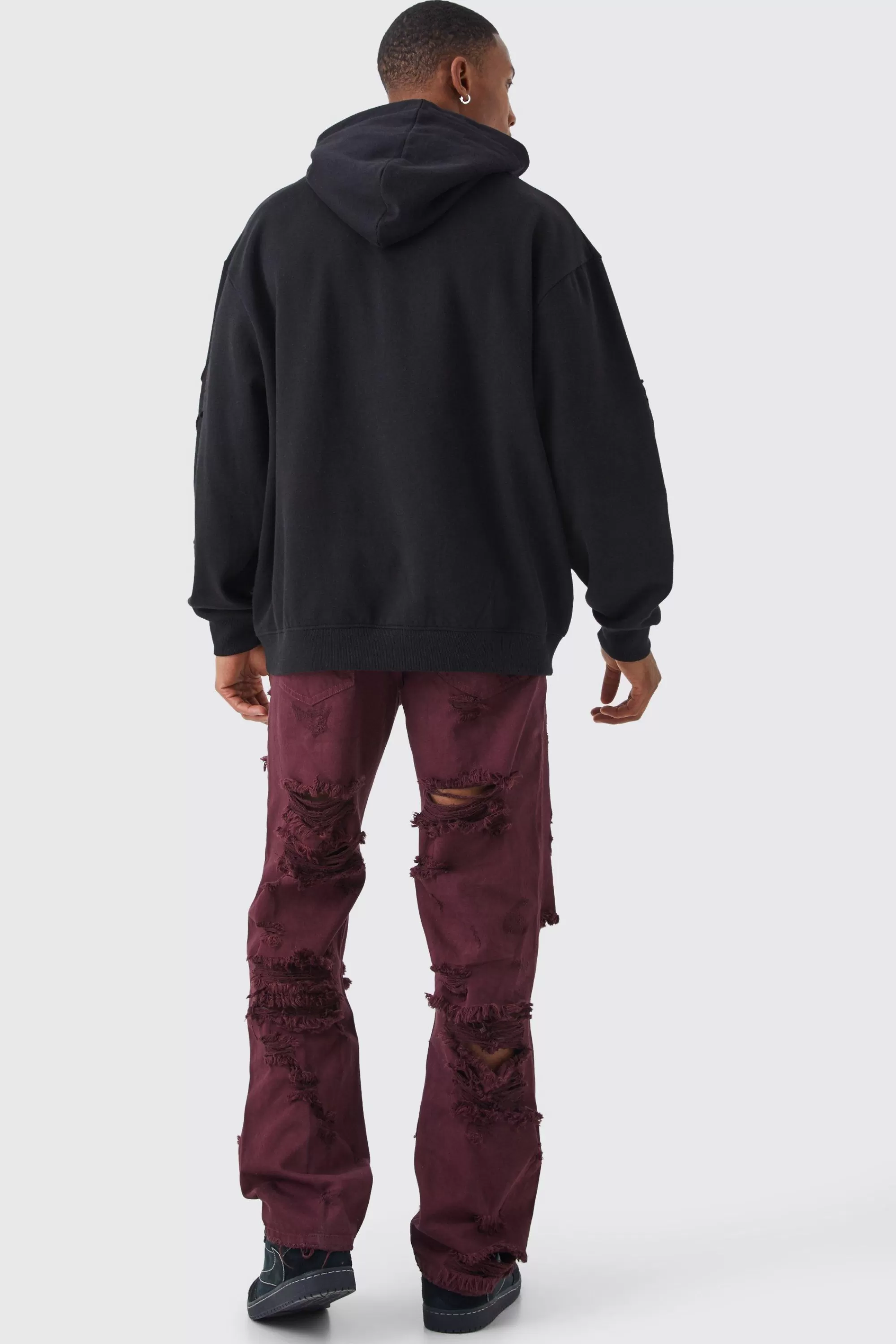 boohooMAN Relaxed Rigid Extreme Ripped Jean | UK