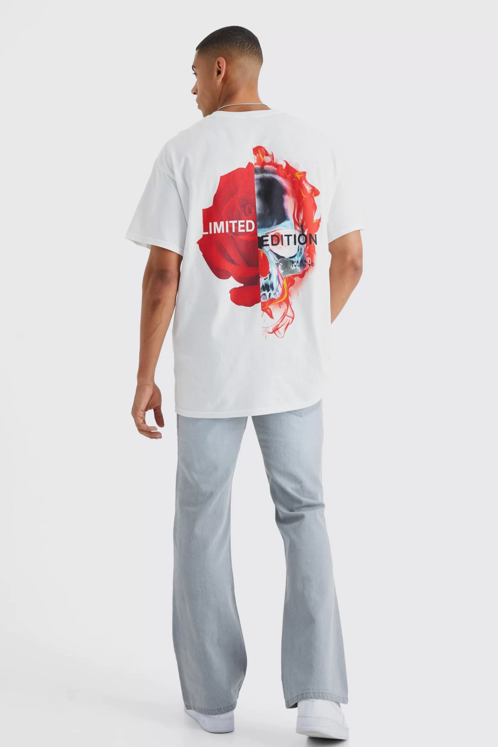 boohooMAN Relaxed Rigid Flare Jean | UK