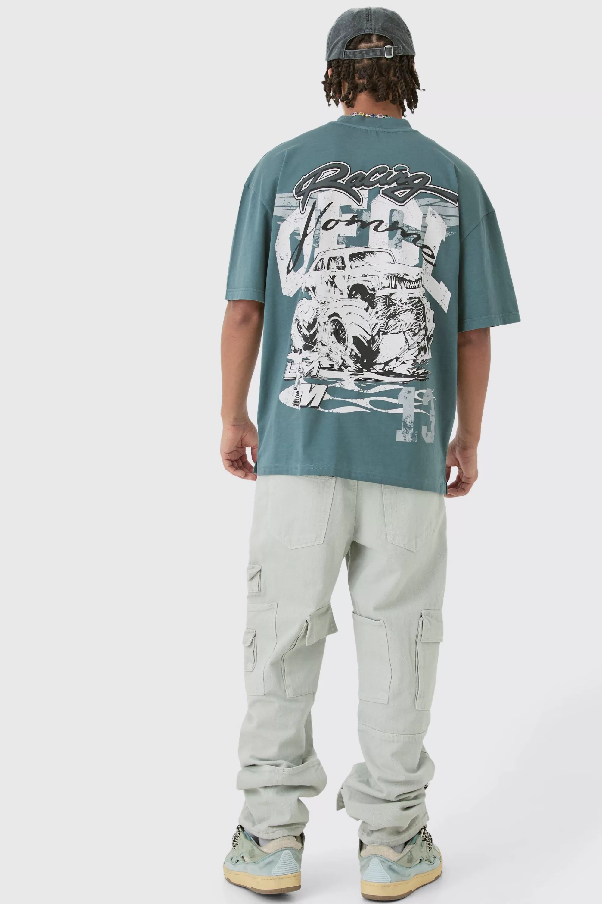 boohooMAN Relaxed Rigid Multi Pocket Cargo Jeans In | UK