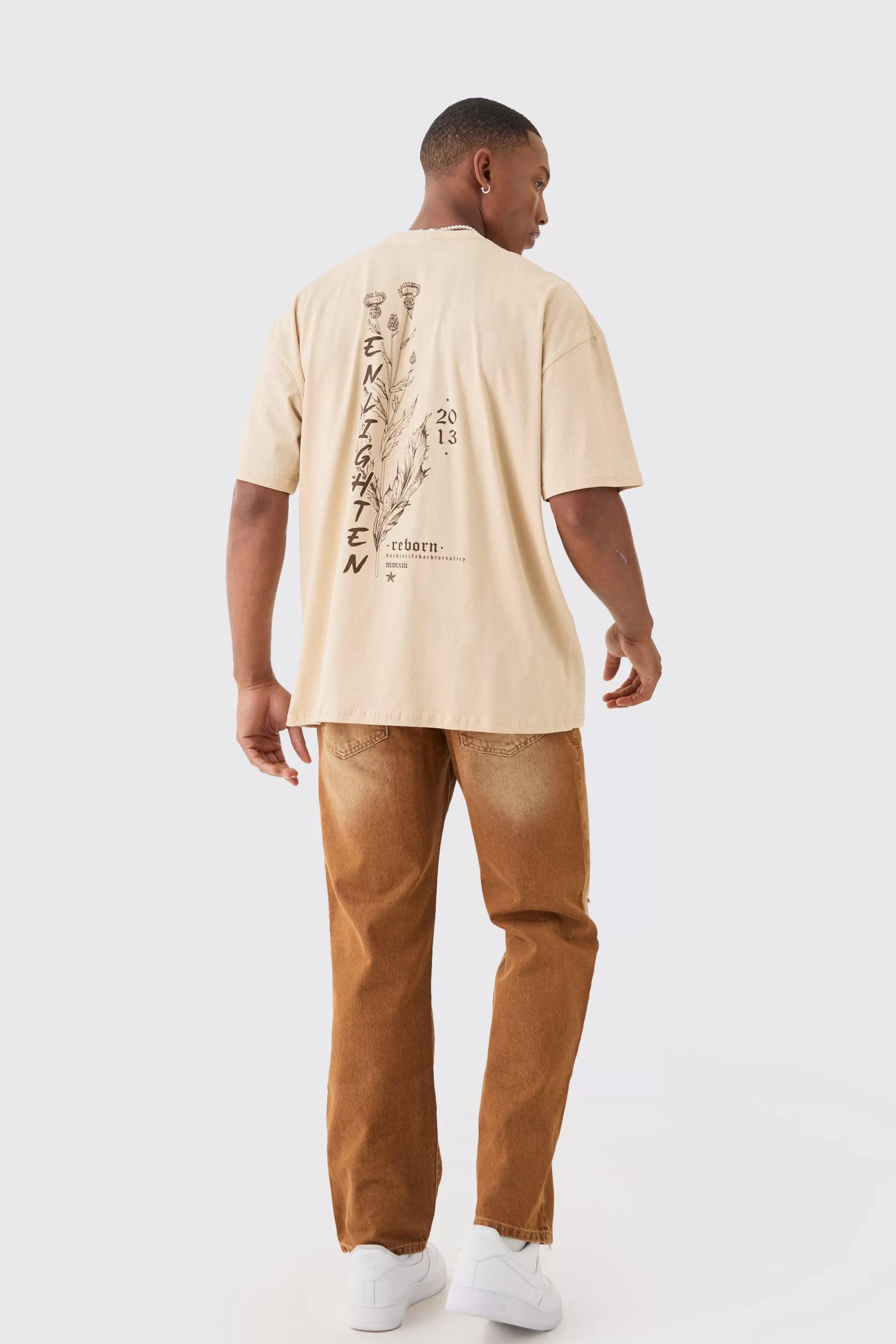 boohooMAN Relaxed Rigid Ripped Carpenter Denim Jean In | UK