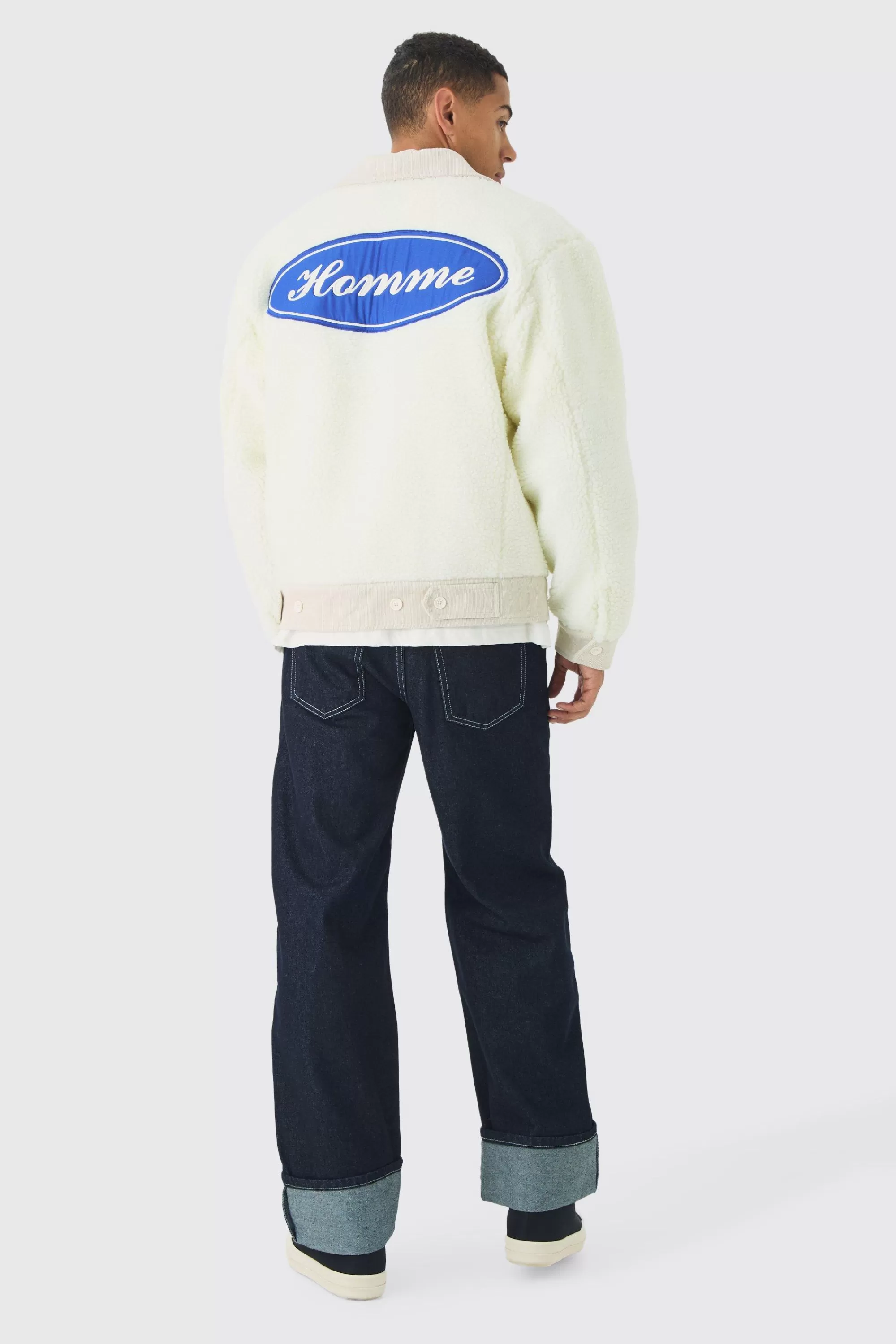 boohooMAN Relaxed Rigid Turn Up Jeans In | UK