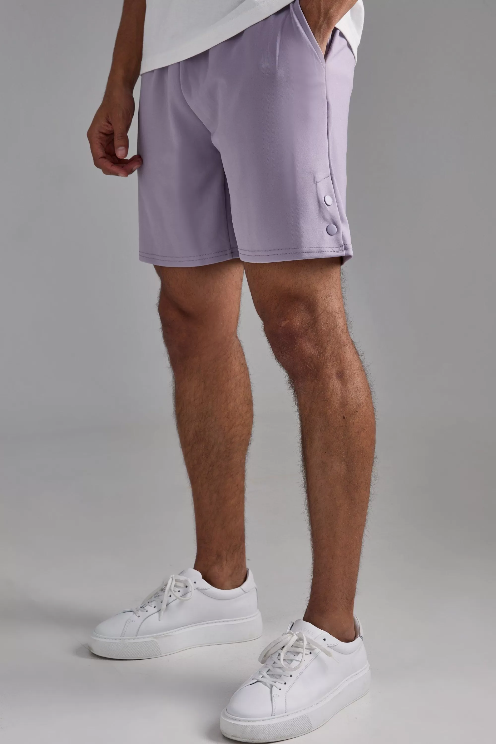 boohooMAN Relaxed Scuba Short With Poppers | UK