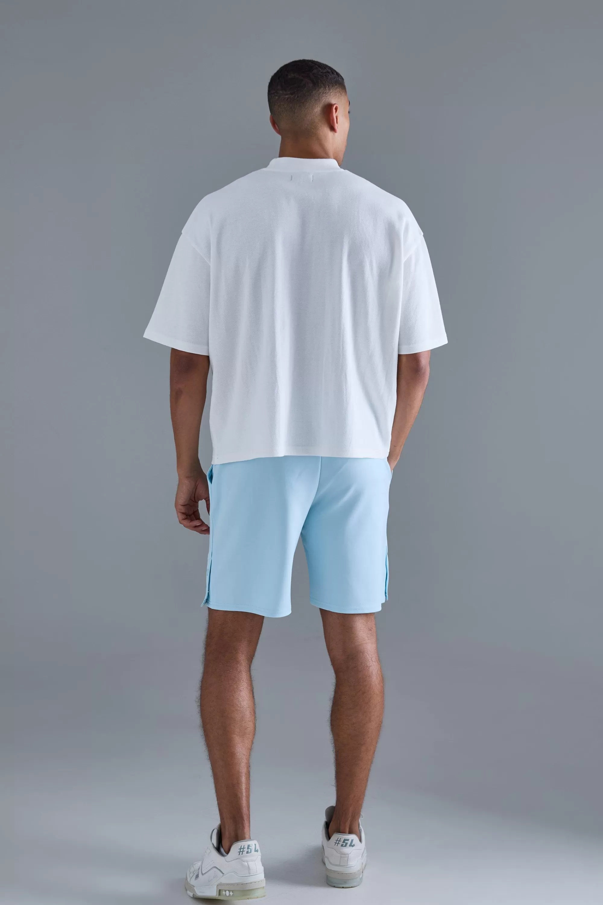 boohooMAN Relaxed Scuba Short With Poppers | UK