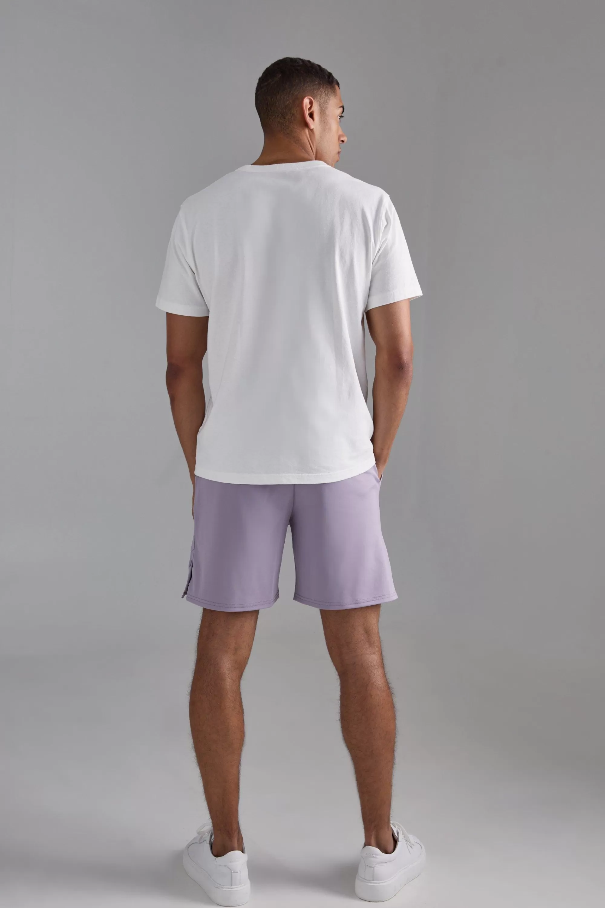 boohooMAN Relaxed Scuba Short With Poppers | UK