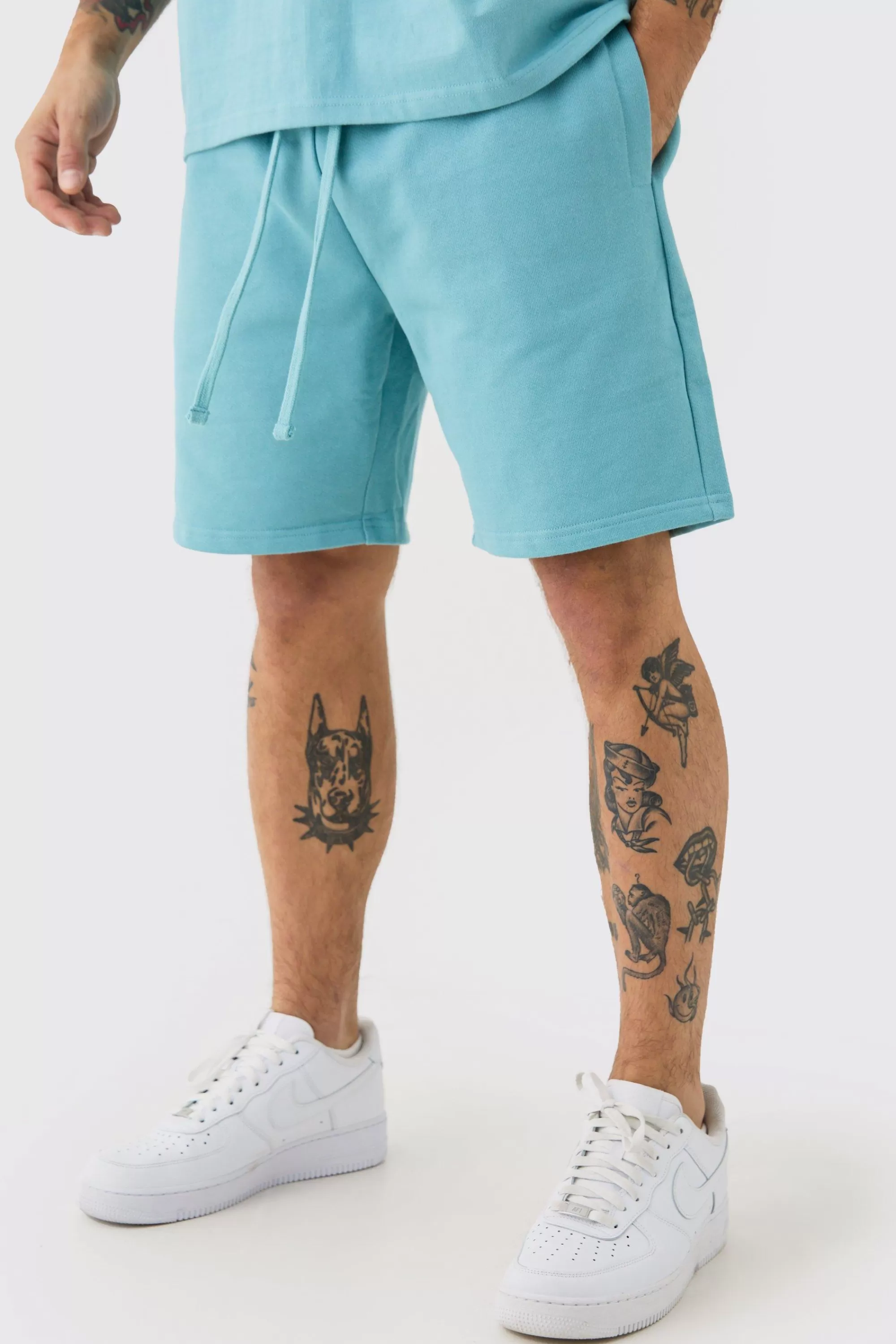 boohooMAN Relaxed Super Heavyweight Jersey Short | UK