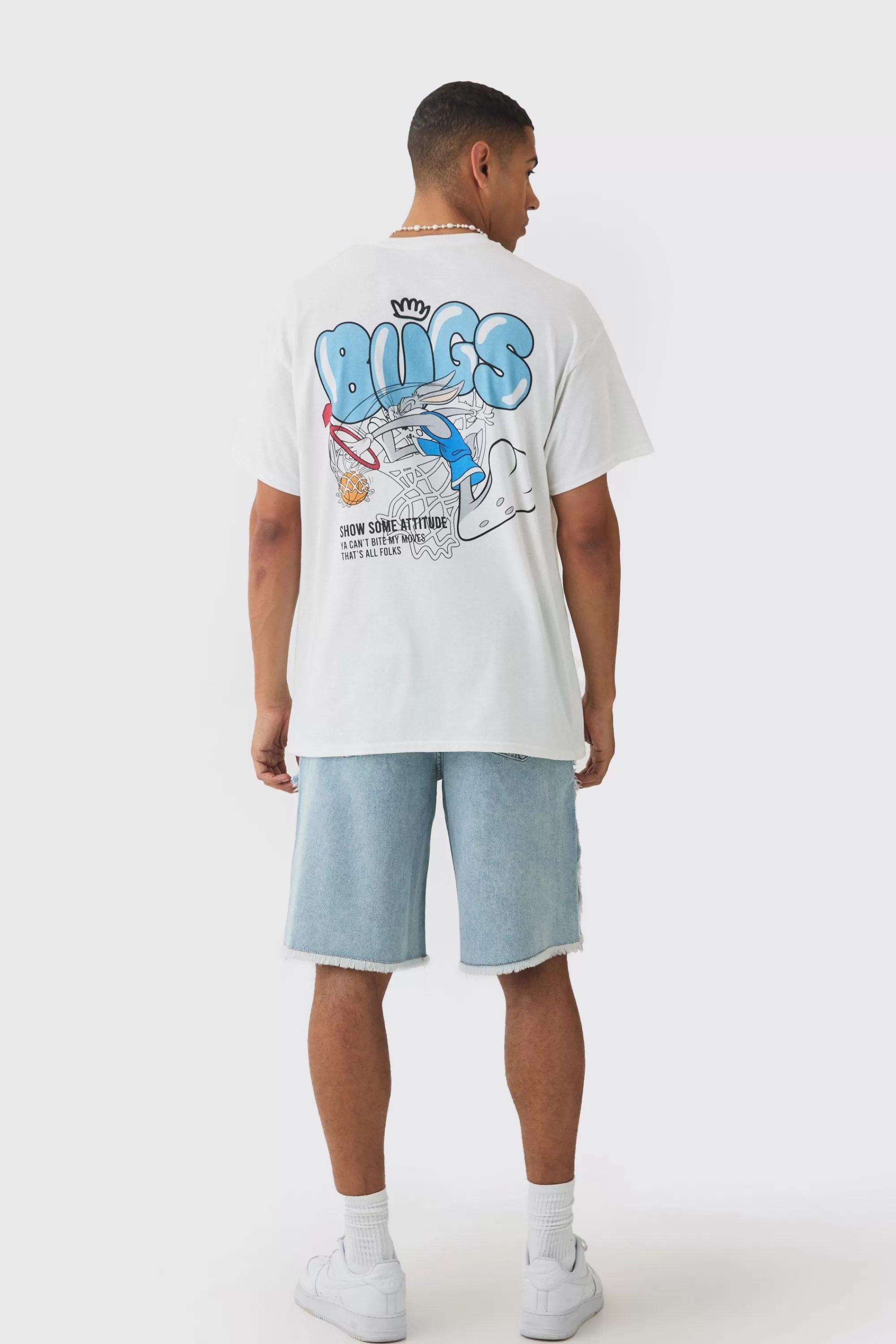 boohooMAN Rigid Denim Faux Layer Jorts In | UK