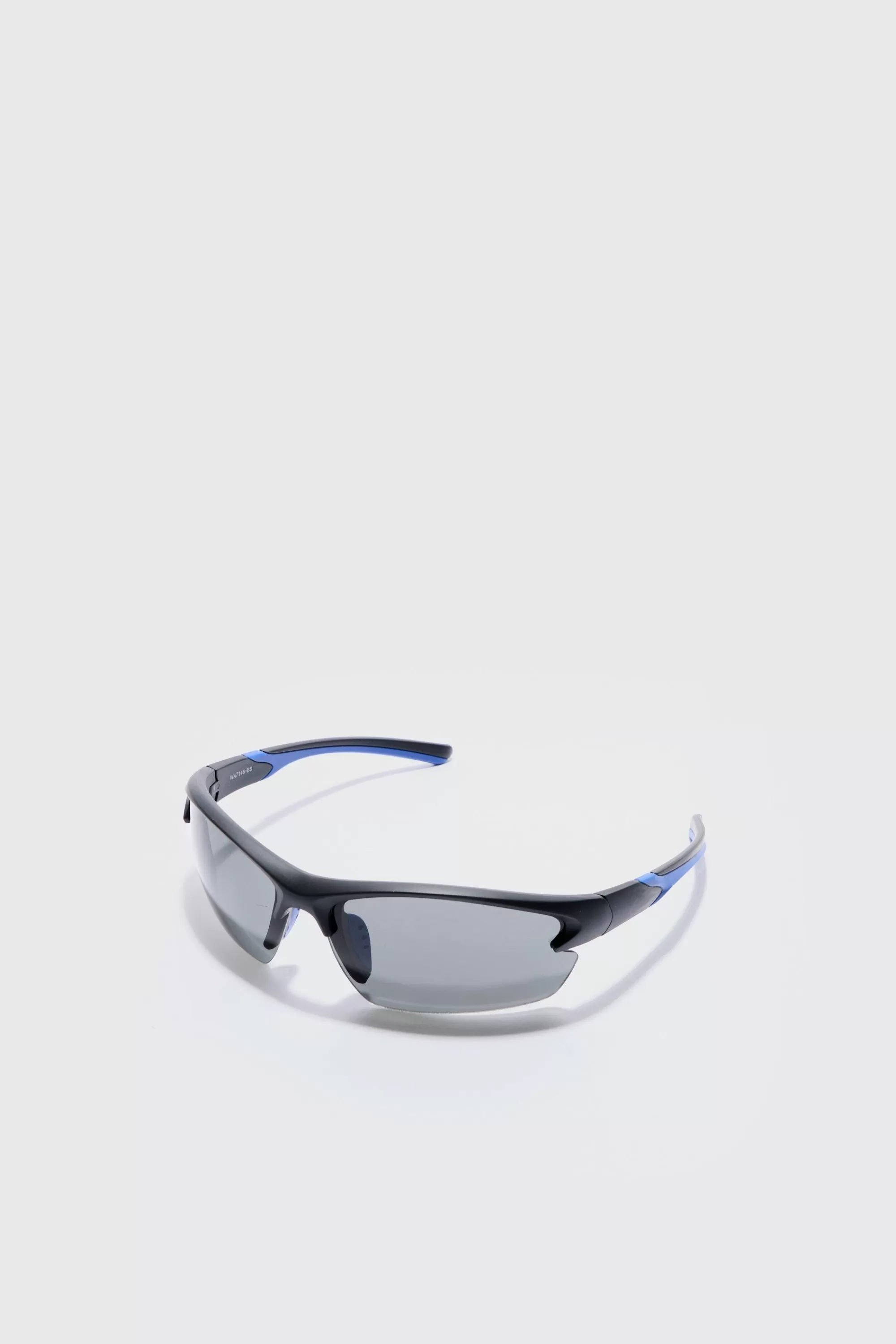 boohooMAN Rimless Racer Sunglasses In | UK