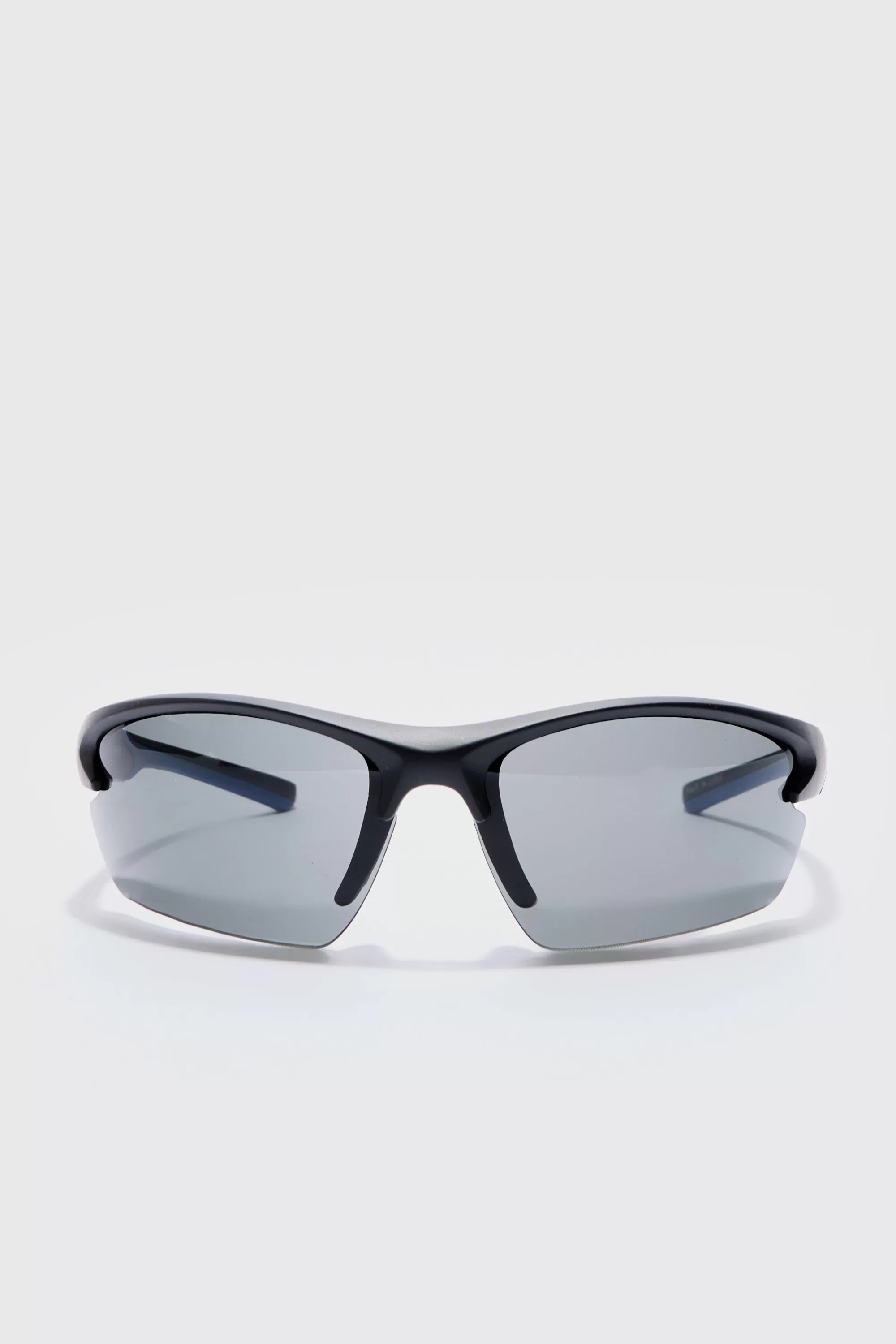 boohooMAN Rimless Racer Sunglasses In | UK