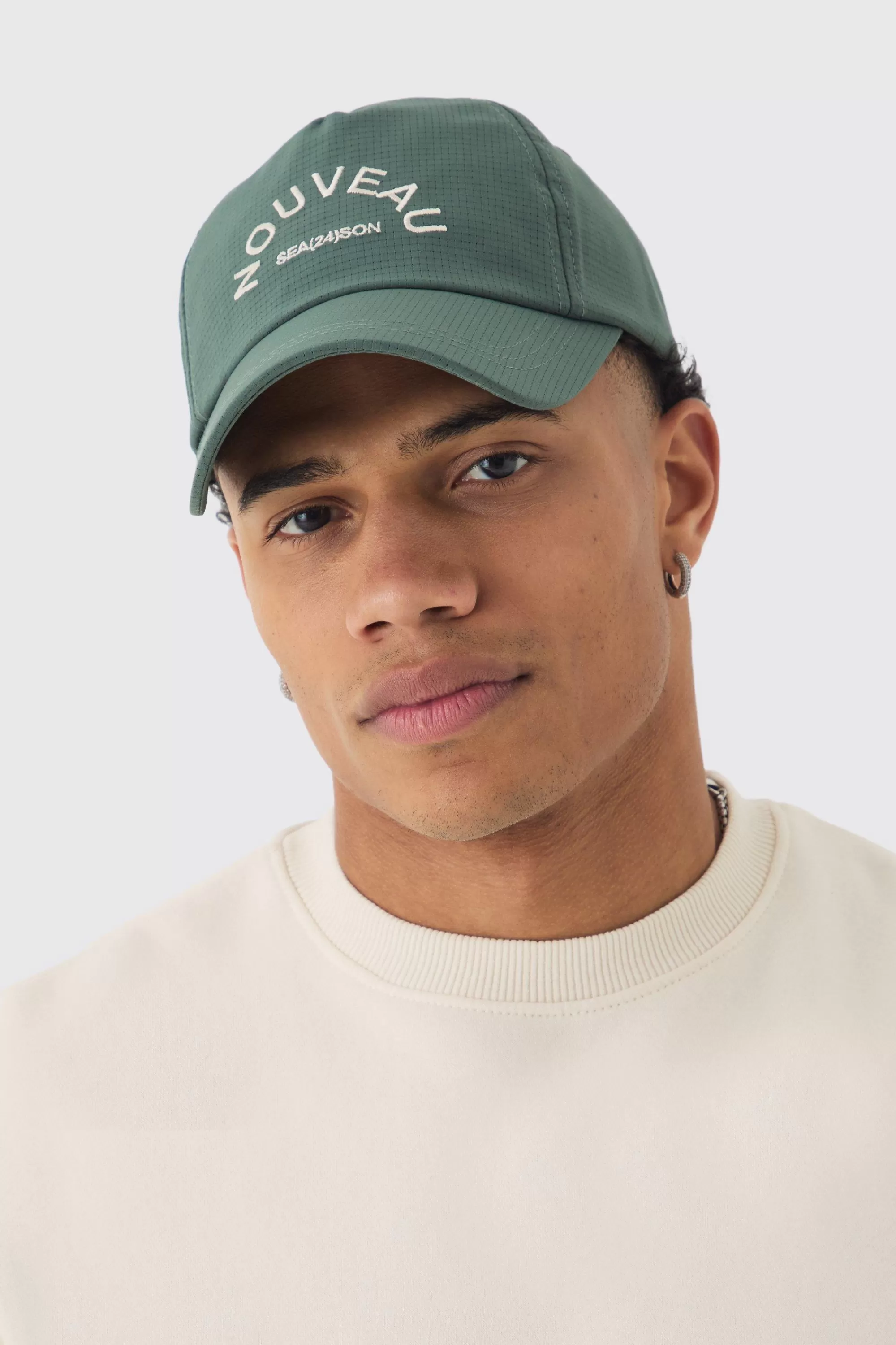 boohooMAN Ripstop Embroidered Graphic Cap In | UK