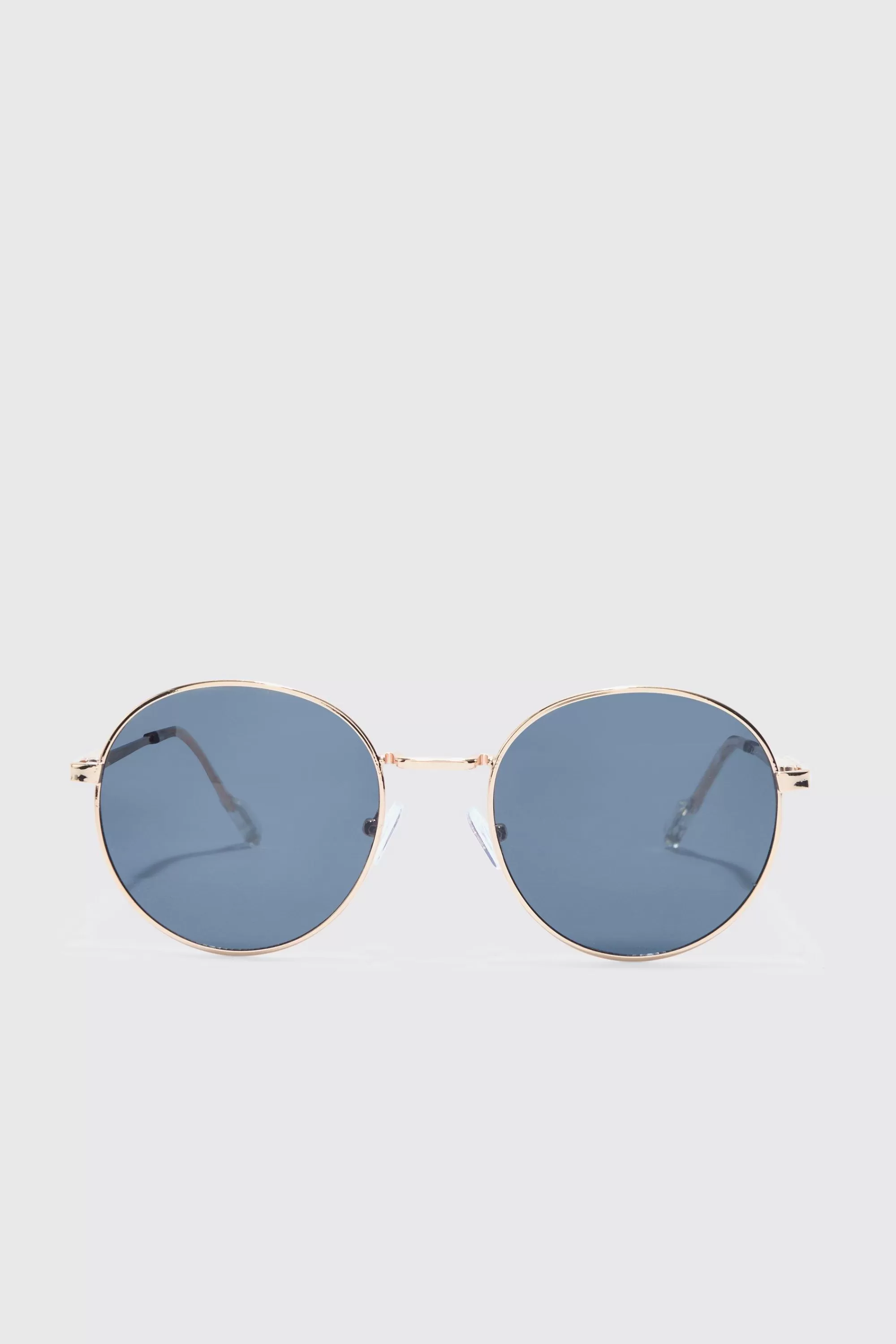 boohooMAN Round Metal Sunglasses | UK