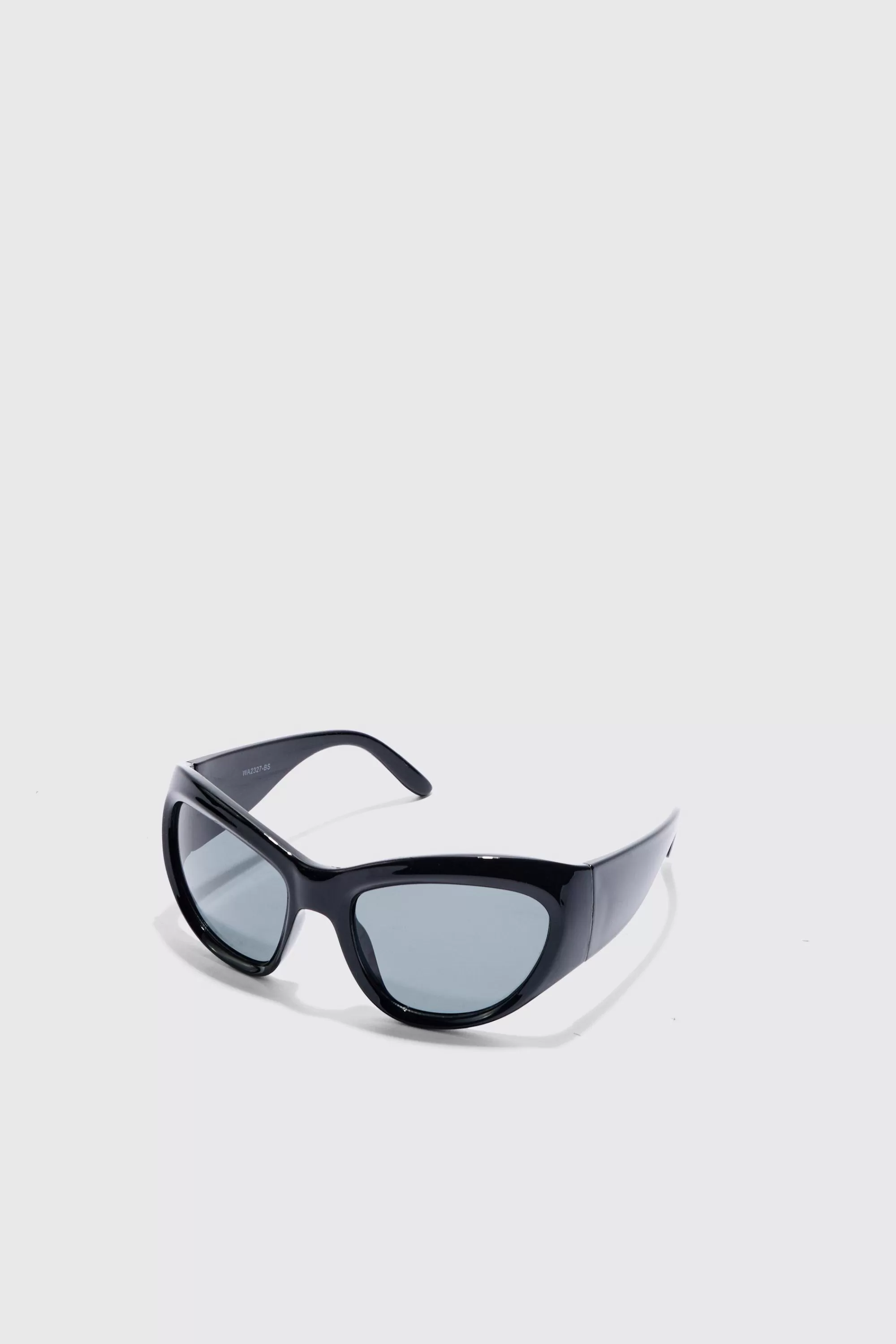 boohooMAN Shield Lens Metallic Frame Sunglasses | UK