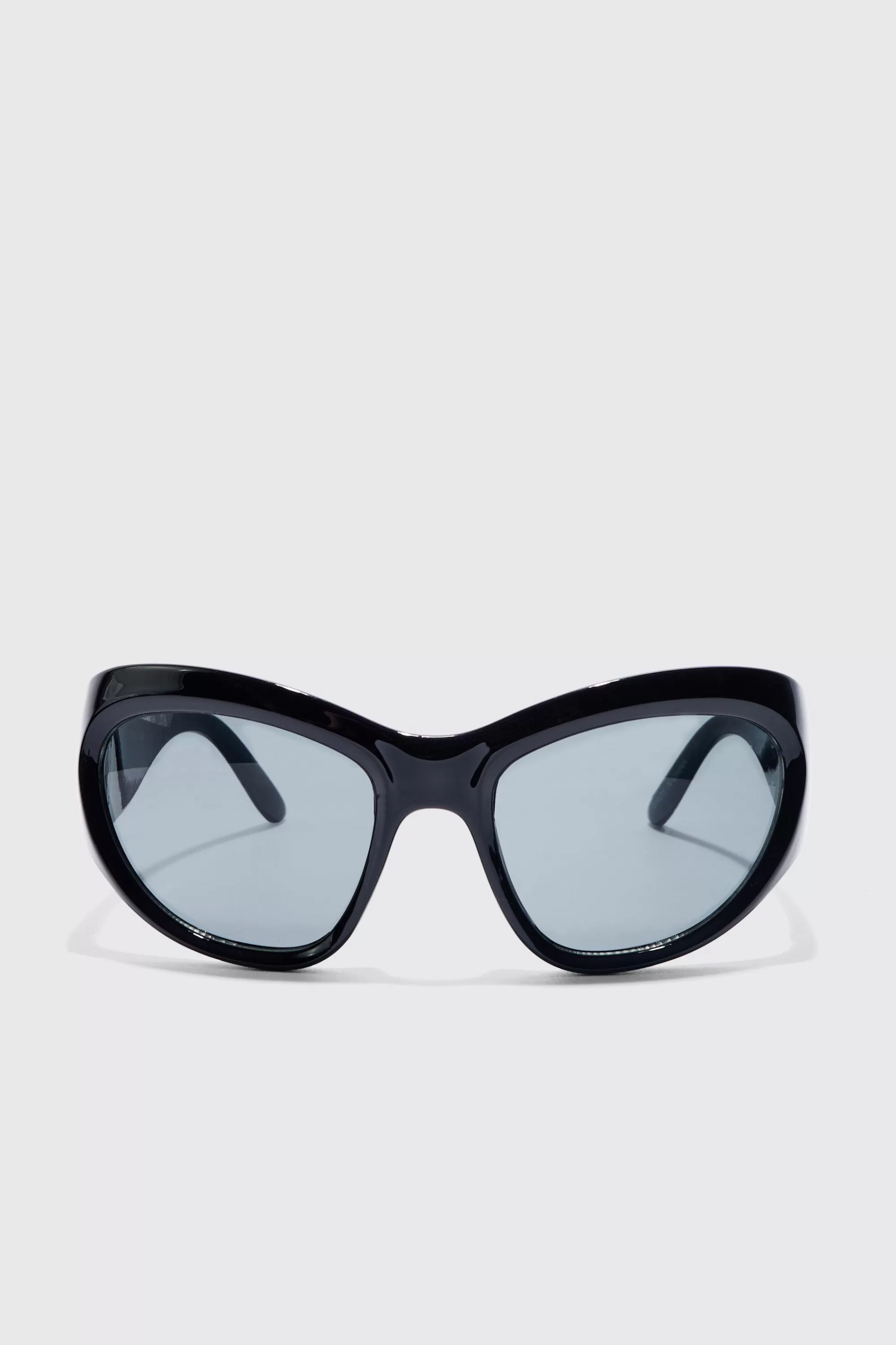 boohooMAN Shield Lens Metallic Frame Sunglasses | UK
