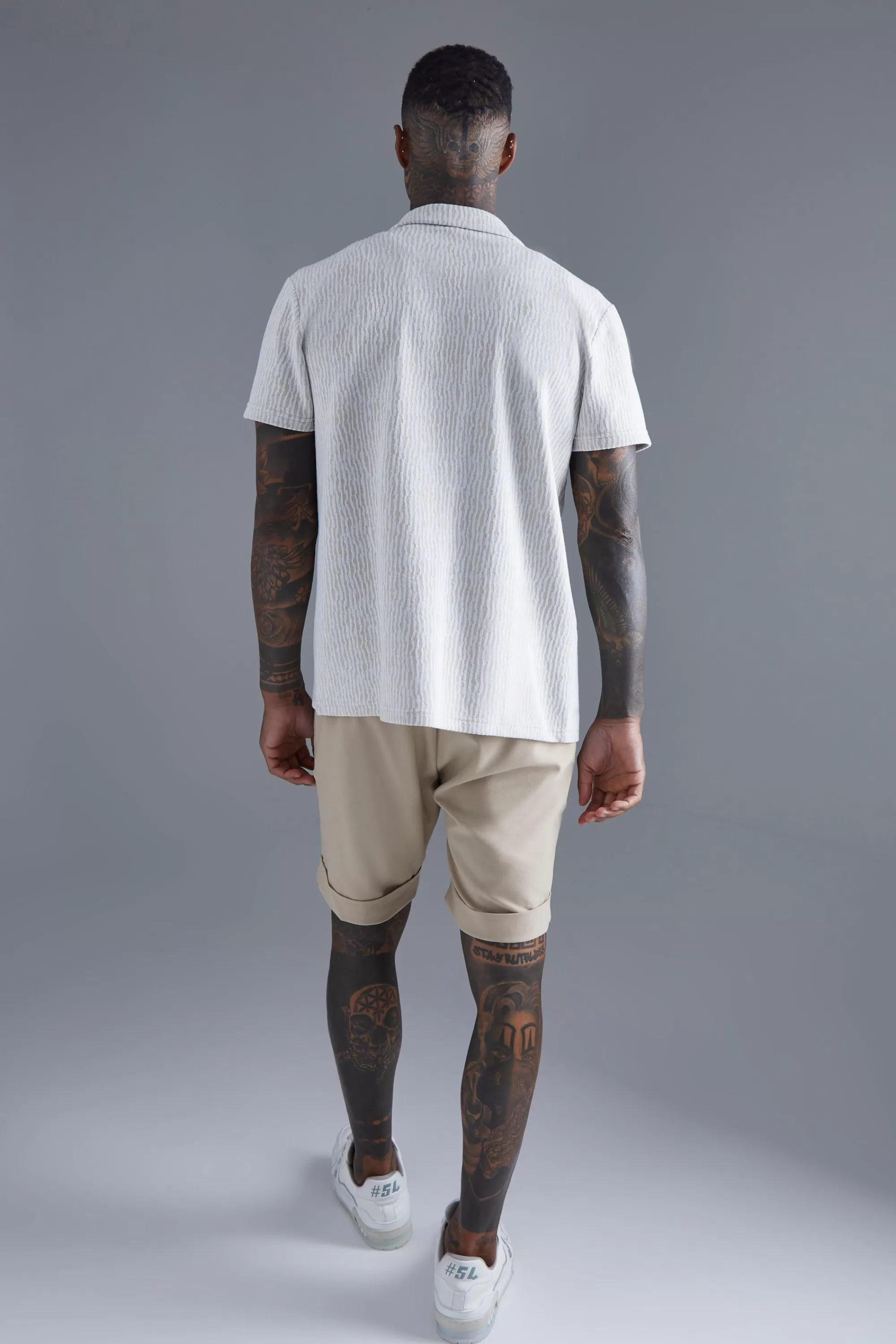 boohooMAN Short Sleeve Animal Textured Shirt | UK