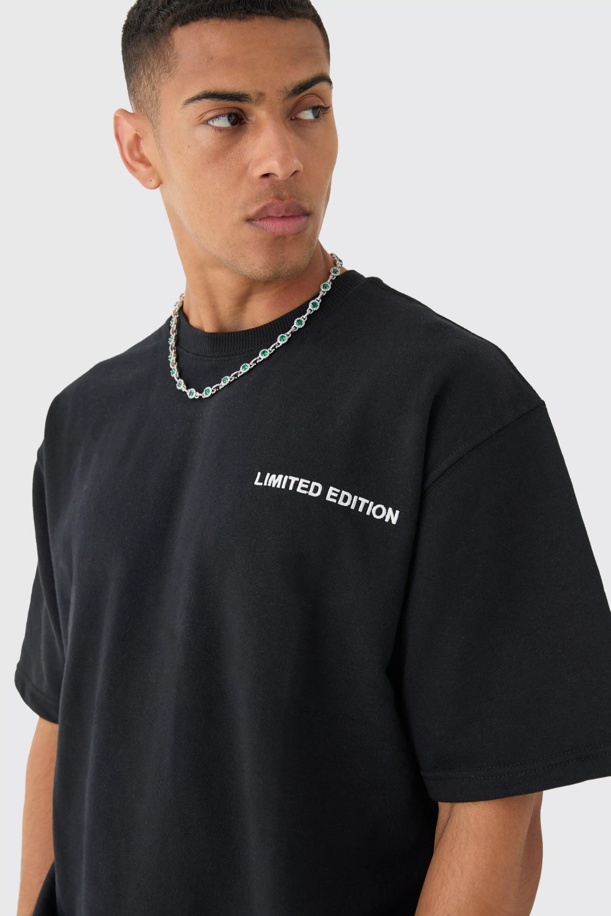 boohooMAN Short Sleeve Oversized Boxy Sweatshirt | UK