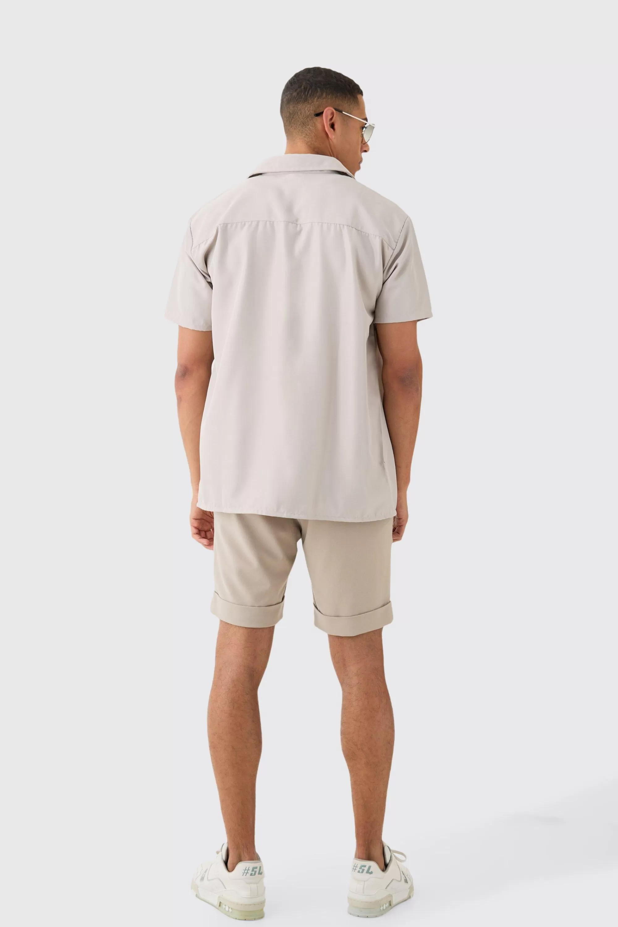 boohooMAN Short Sleeve Soft Twill Oversized Shirt | UK