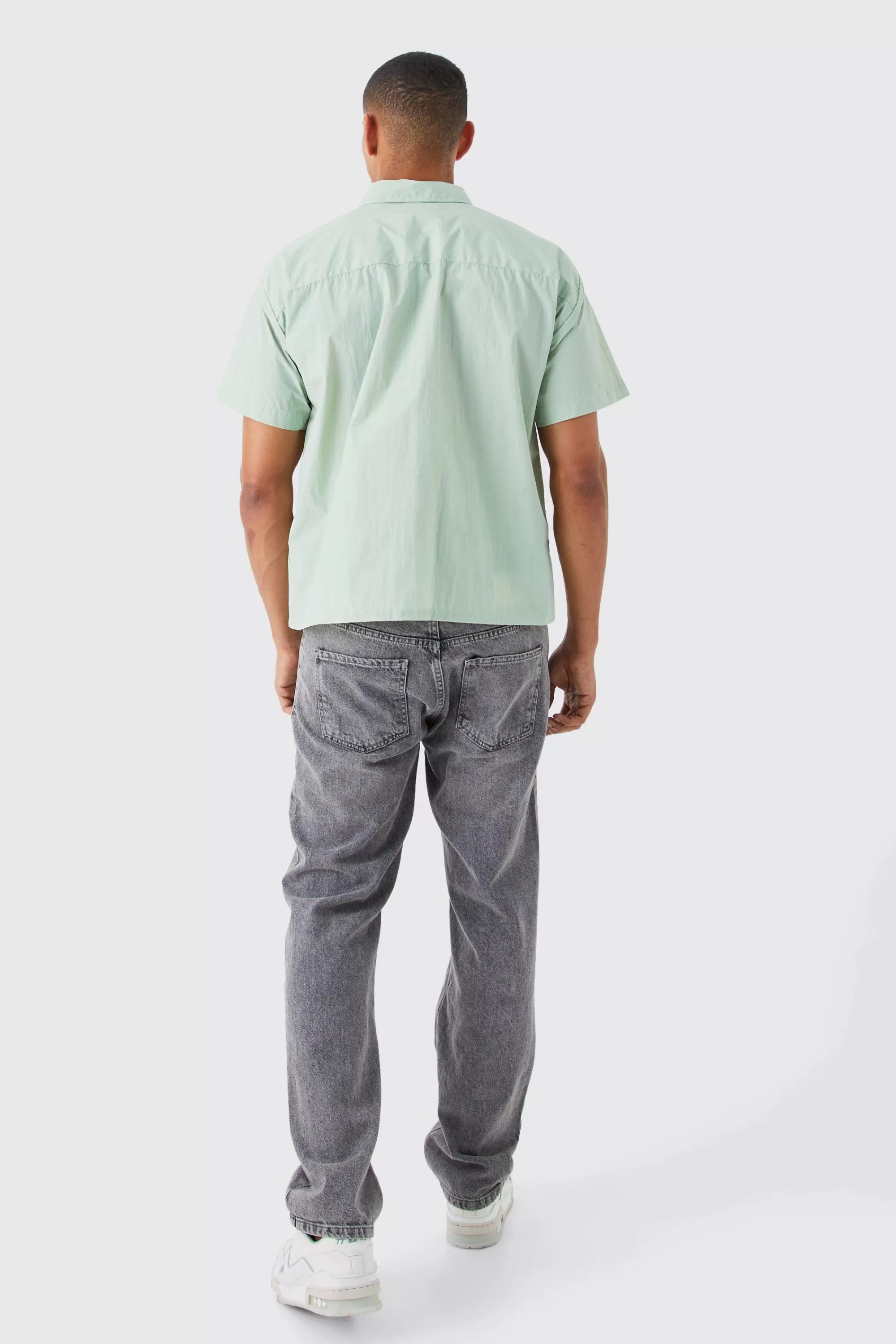 boohooMAN Short Sleeve Teflon Boxy Shirt | UK