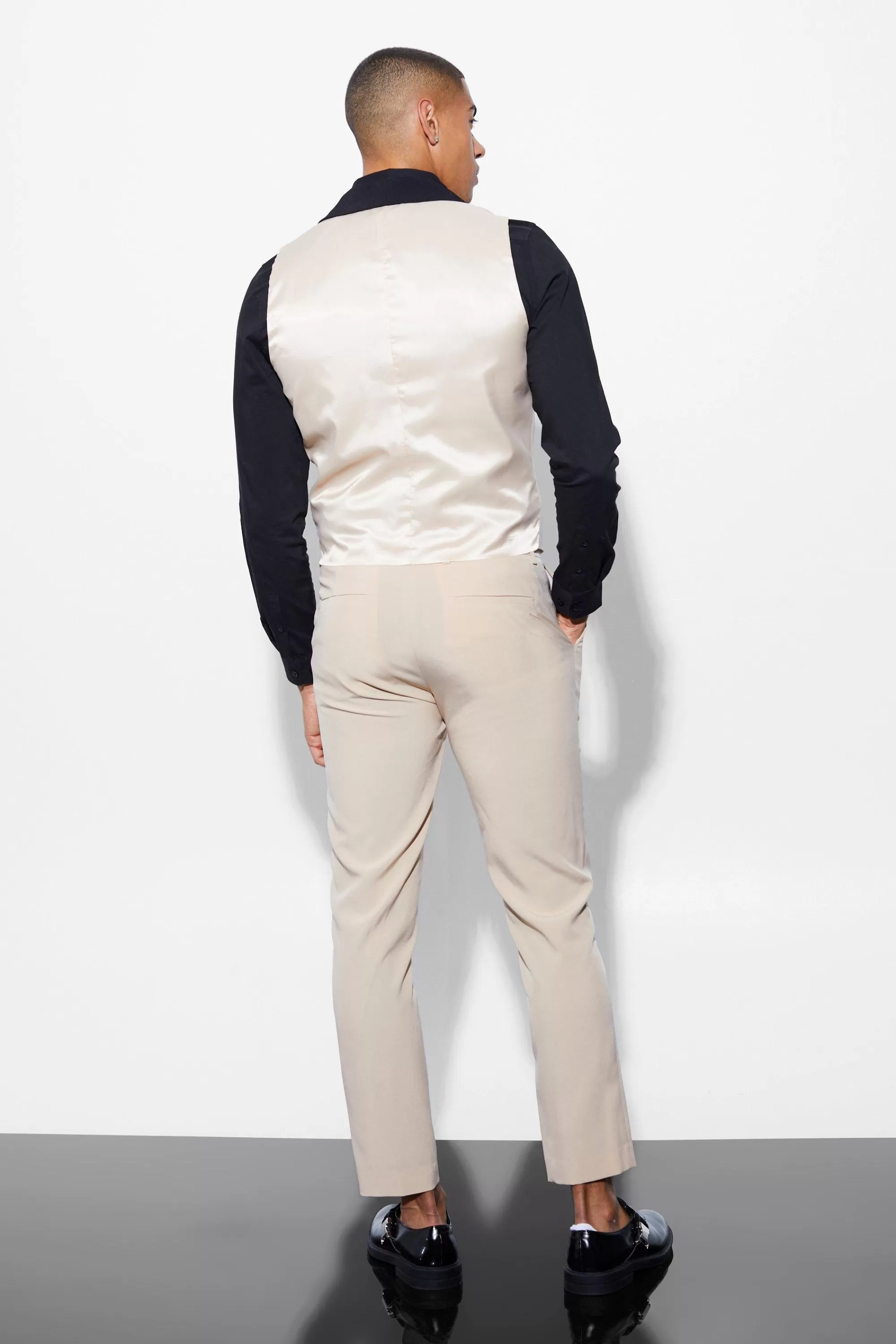boohooMAN Skinny Crop Suit Trousers | UK