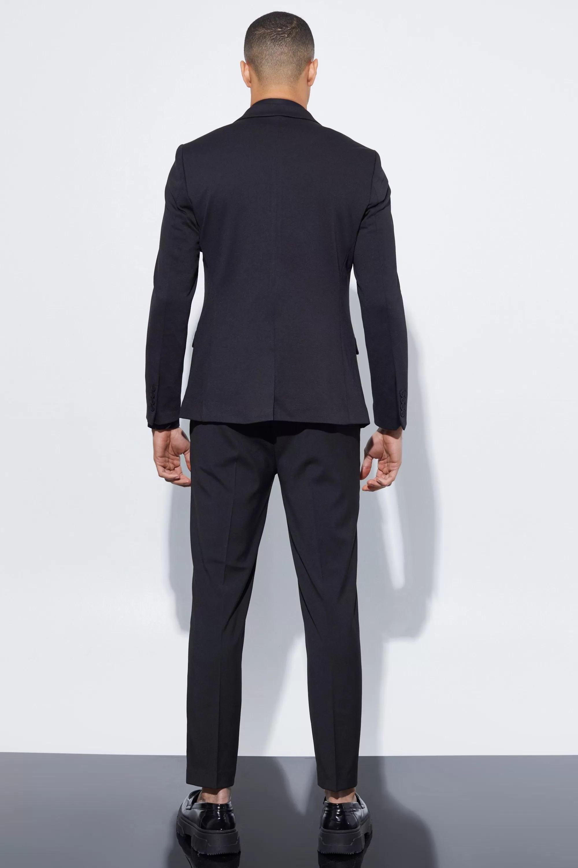 boohooMAN Skinny Cropped Suit Trousers | UK