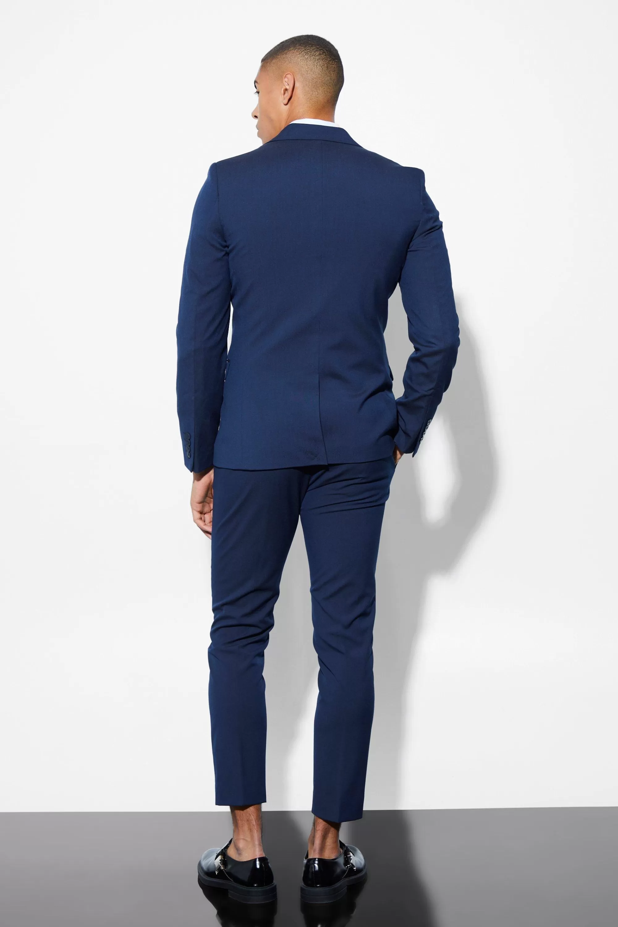 boohooMAN Skinny Cropped Suit Trousers | UK