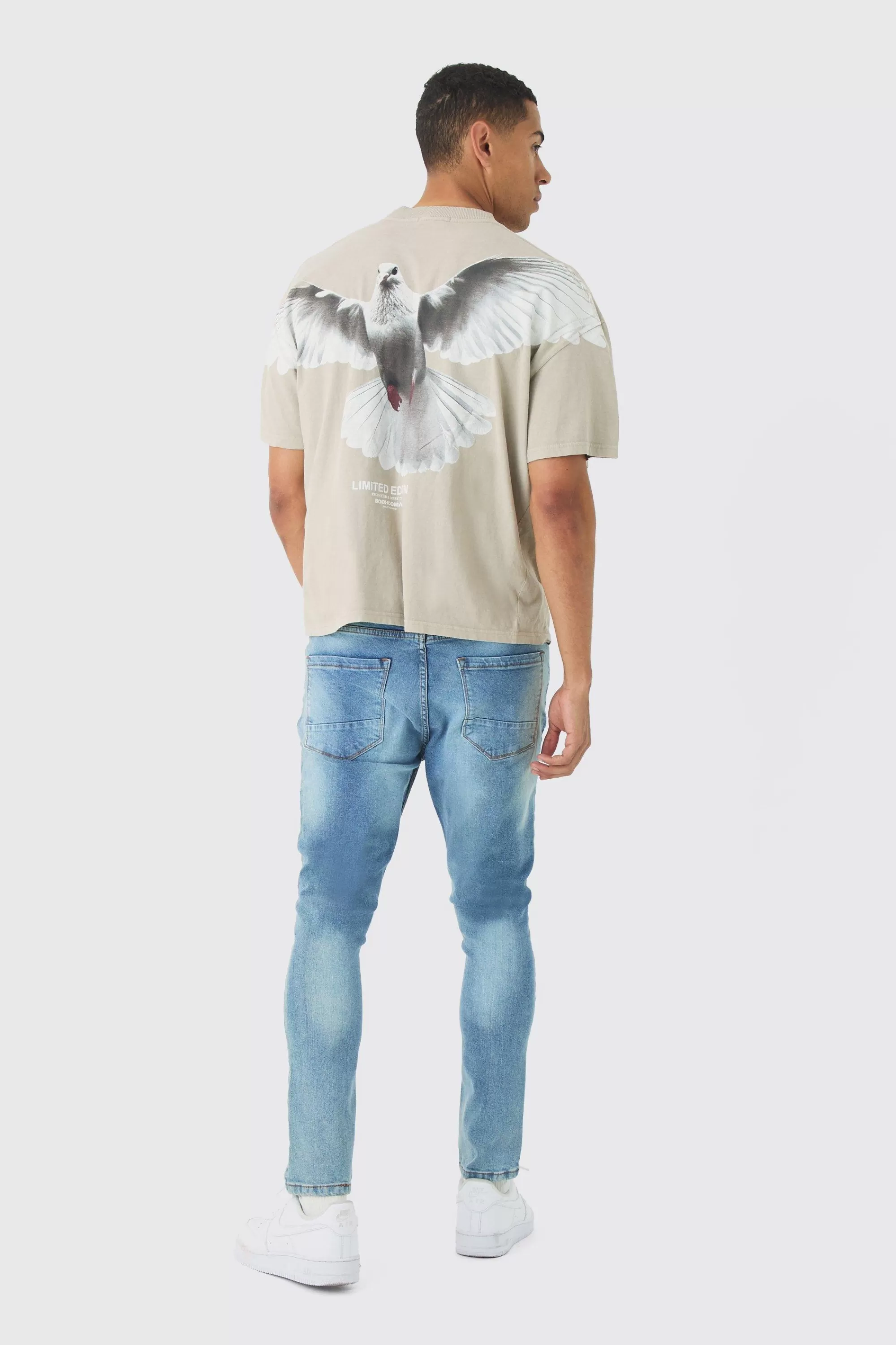 boohooMAN Skinny Fit Distressed Ripped Jeans | UK