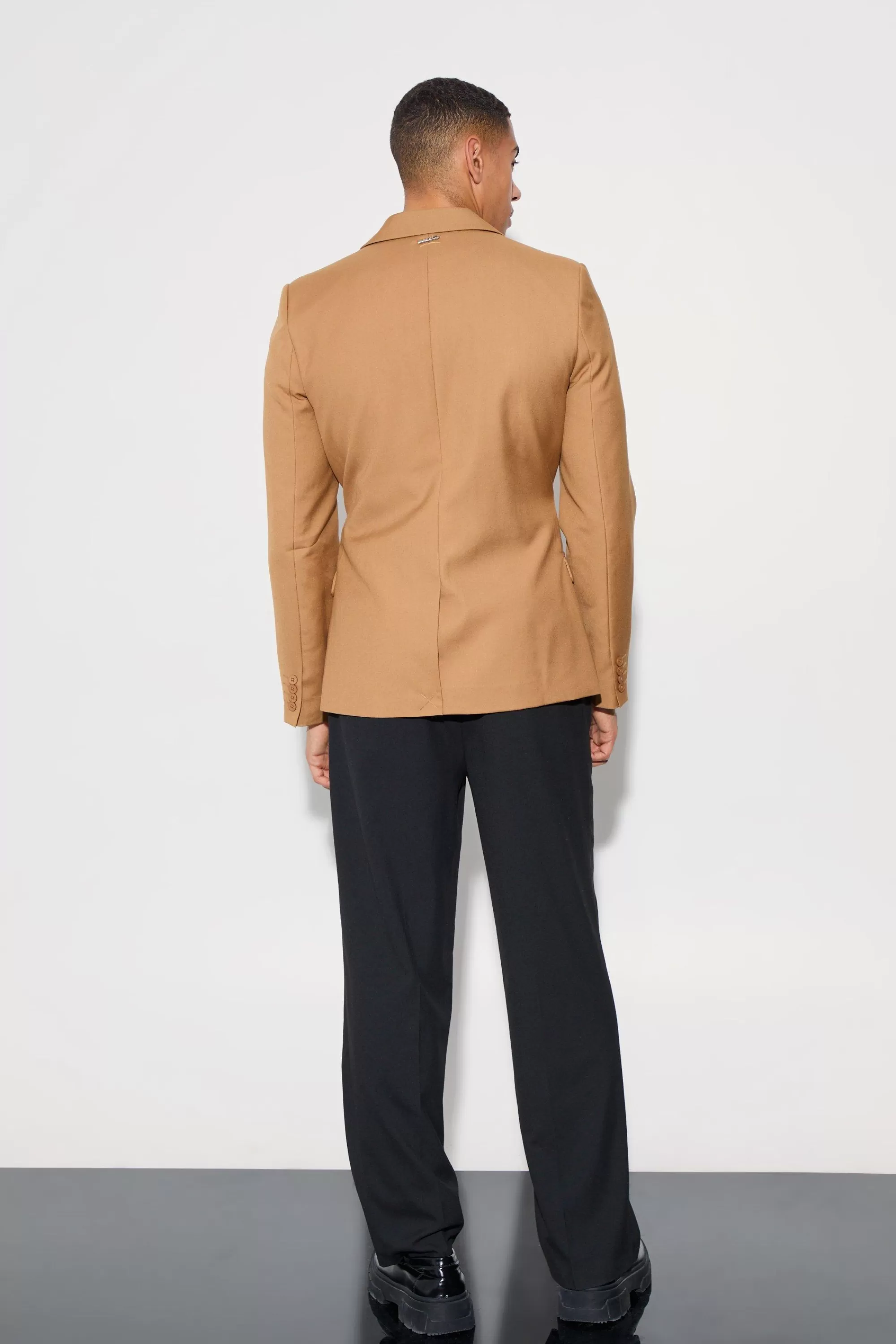 boohooMAN Skinny Fit Single Breasted Wrap Belt Blazer | UK