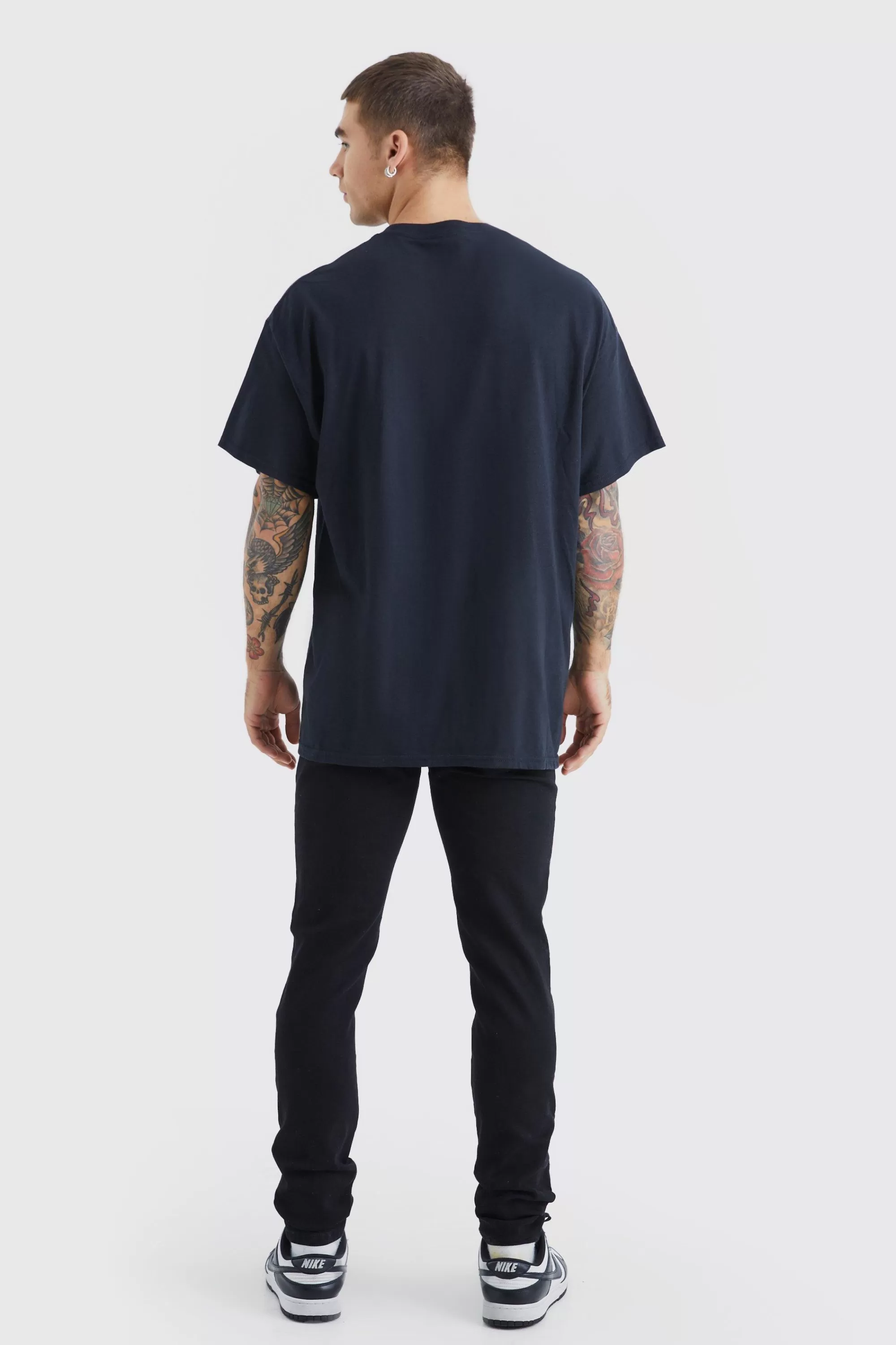 boohooMAN Skinny Jeans With Slash Knee | UK